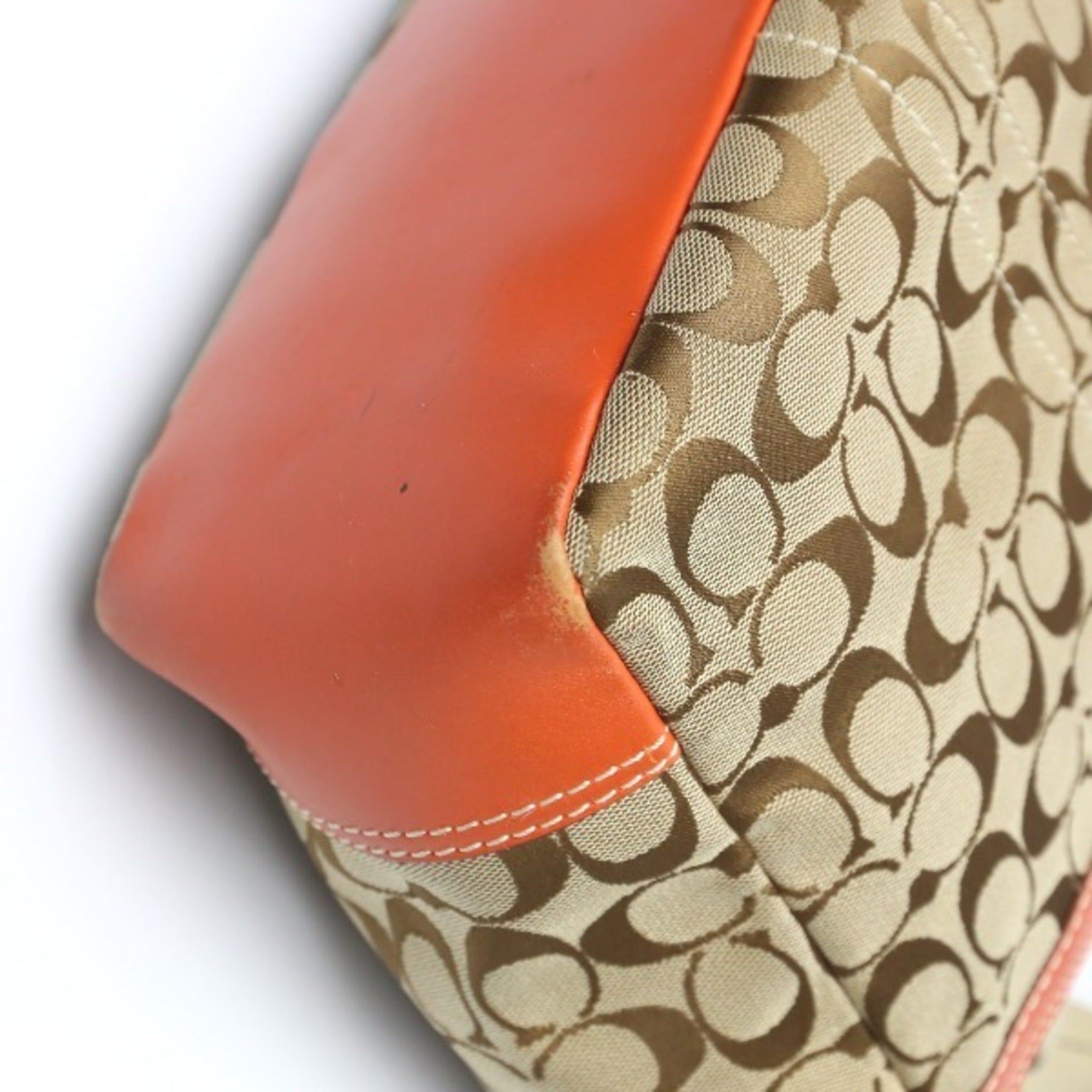 Coach Orange Signature Line Tote Bag (Pre-Owned)