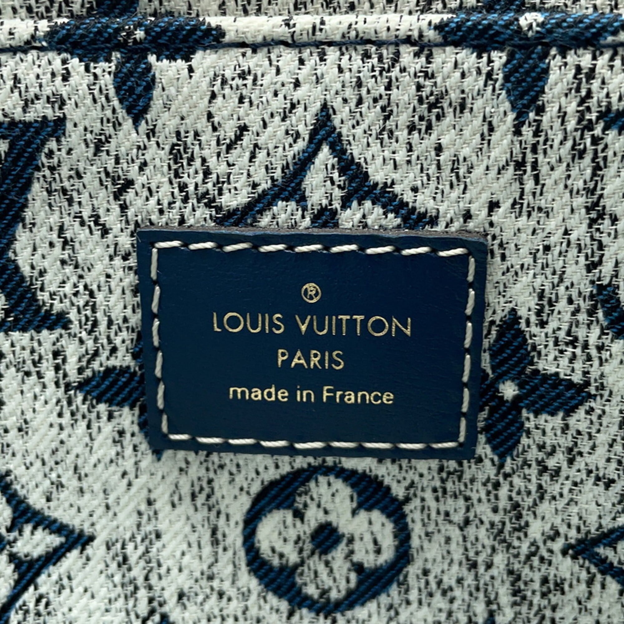 Louis Vuitton Blue Monogram Handbag Tote Bag (Pre-Owned)
