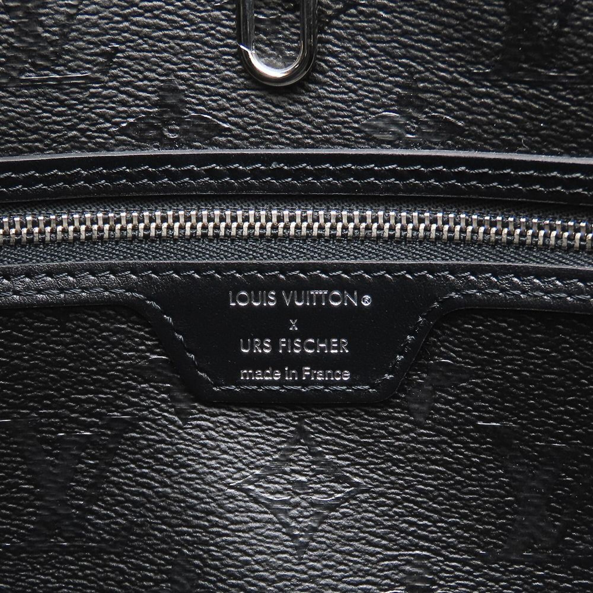 Louis Vuitton Black White Coated Canvas Monogram Pouch Tote Bag (Pre-Owned)