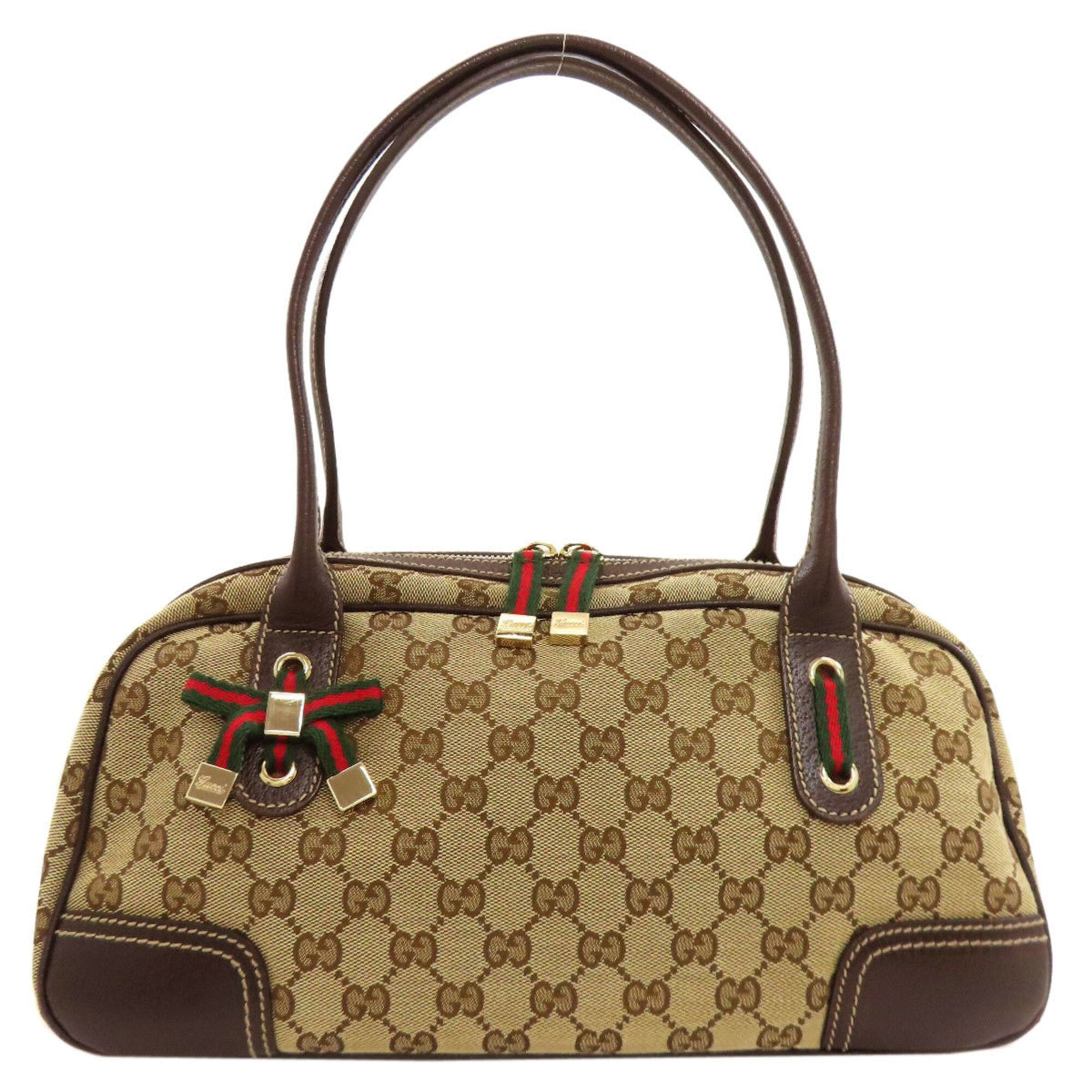Gucci Brown Canvas Boston Bag Tote Bag (Pre-Owned)