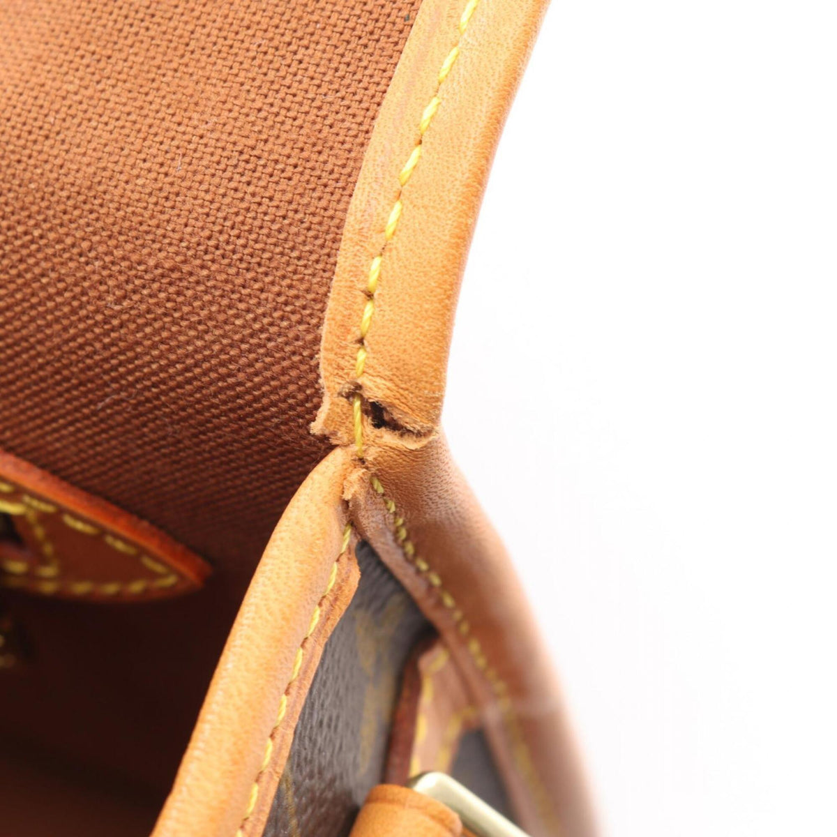 Louis Vuitton Brown Coated Canvas Leather Handbag Shoulder Bag (Pre-Owned)