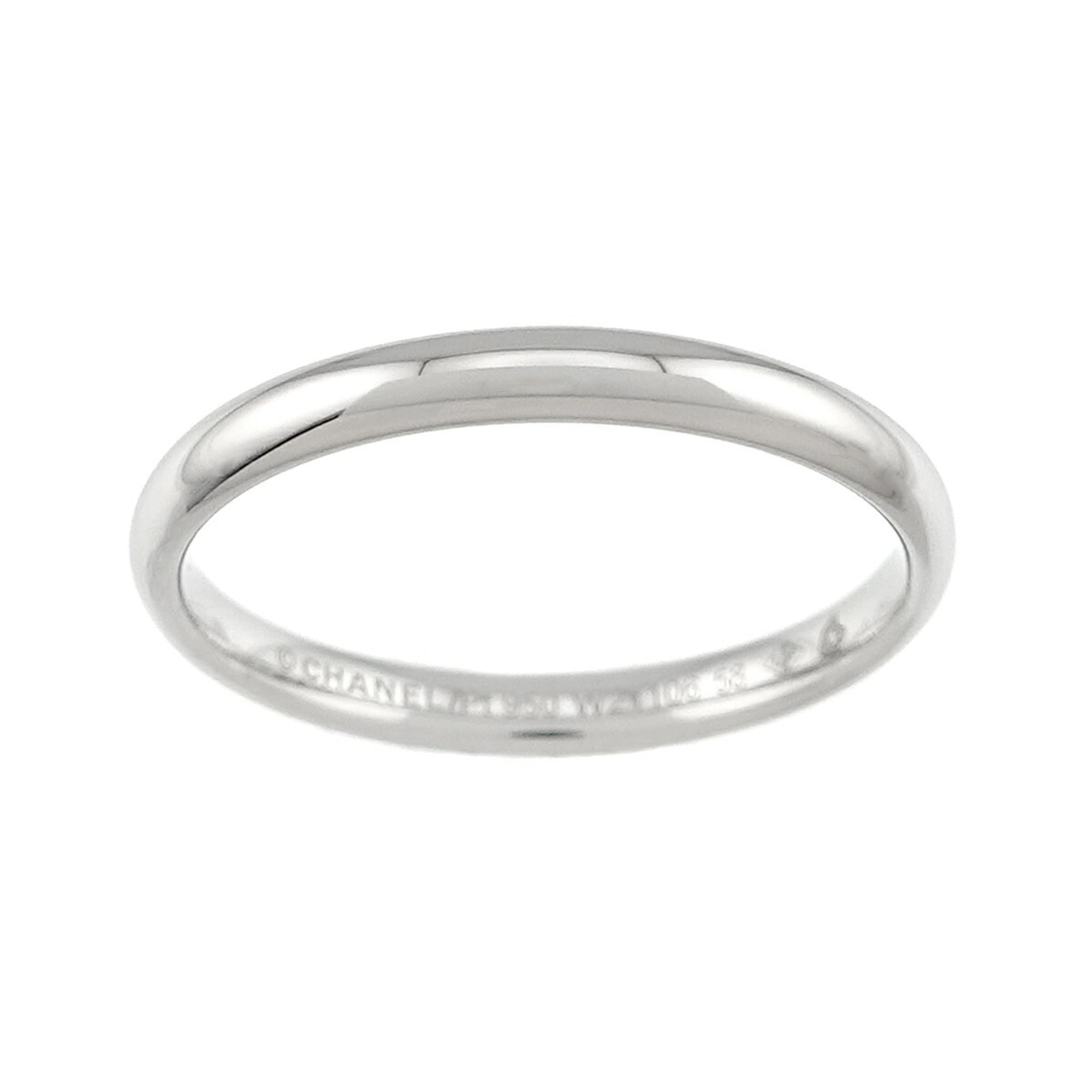 Chanel Platinum 950 Band Ring (Pre-Owned)