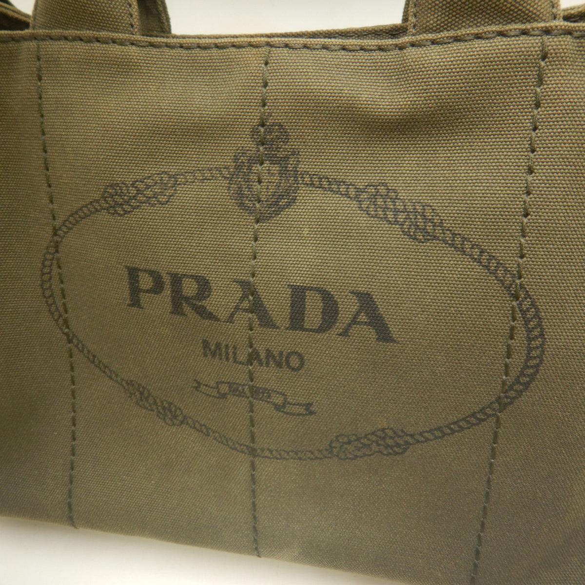 Prada Canapa Gold Canvas Tote Bag (Pre-Owned)
