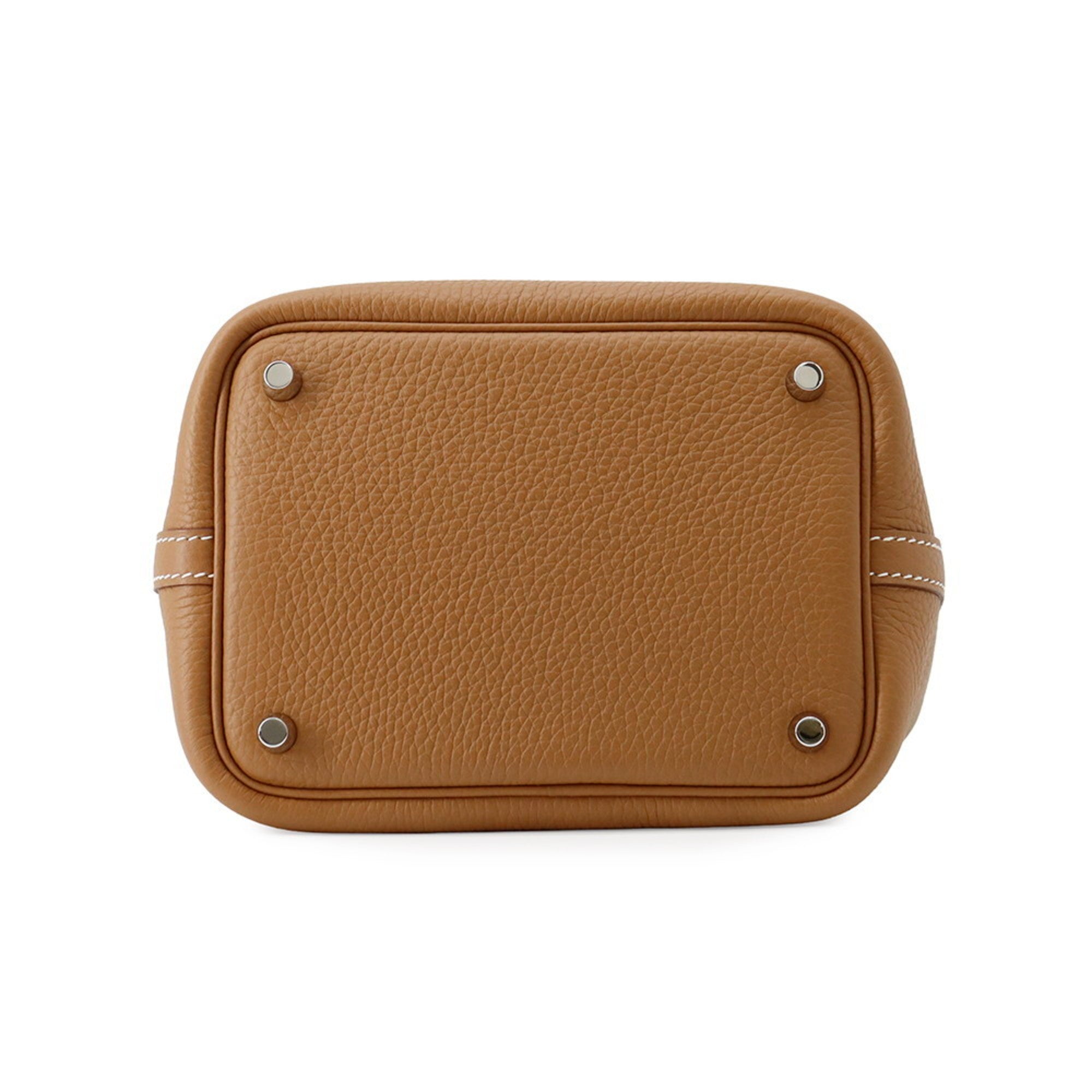 Hermes Picotin Gold Taurillon Clemence Leather Handbag (Pre-Owned)