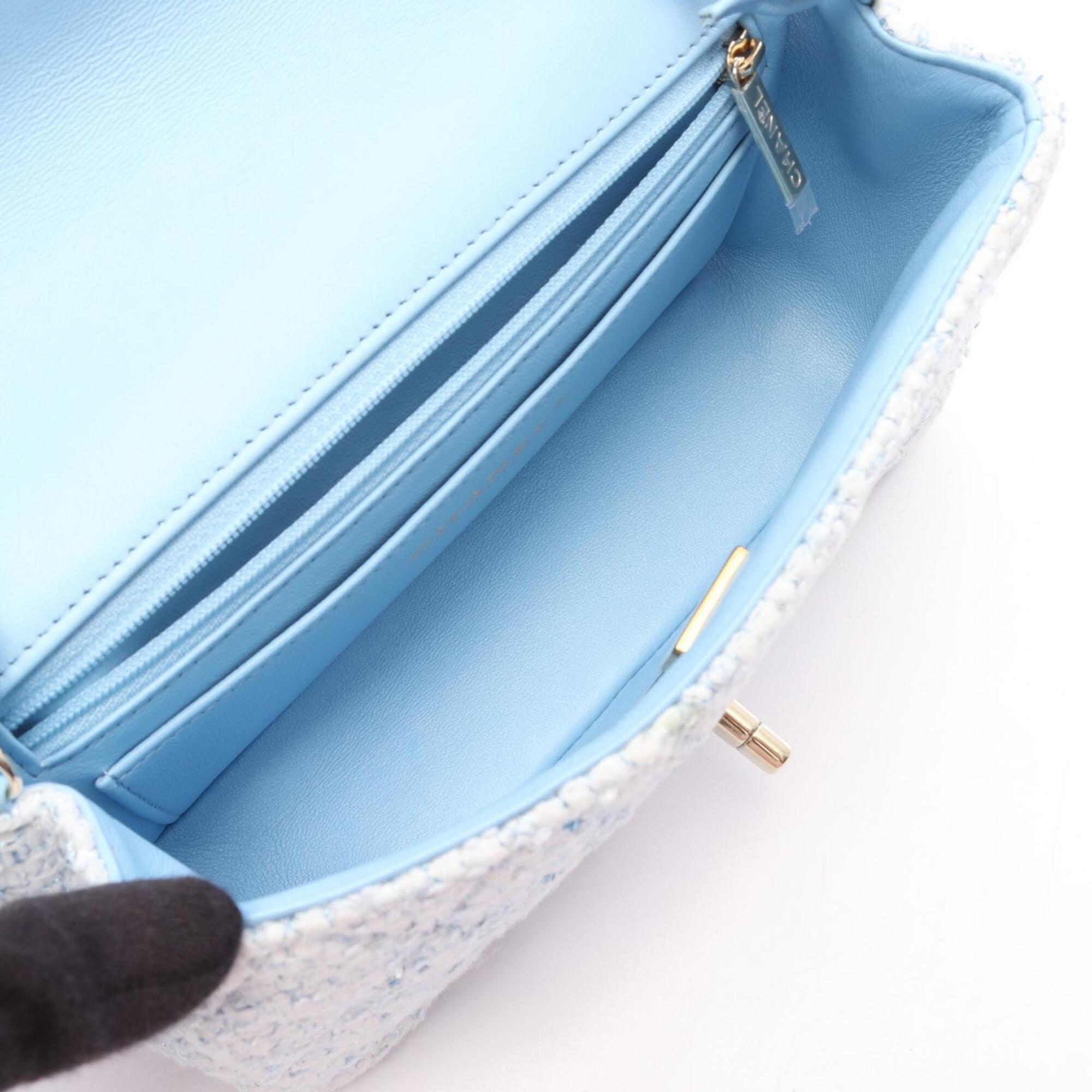 Chanel Blue Fabric Handbag Shoulder Bag (Pre-Owned)
