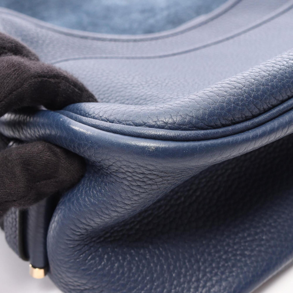 Hermes Black Blue Taurillon Clemence Leather Handbag Shoulder Bag (Pre-Owned)