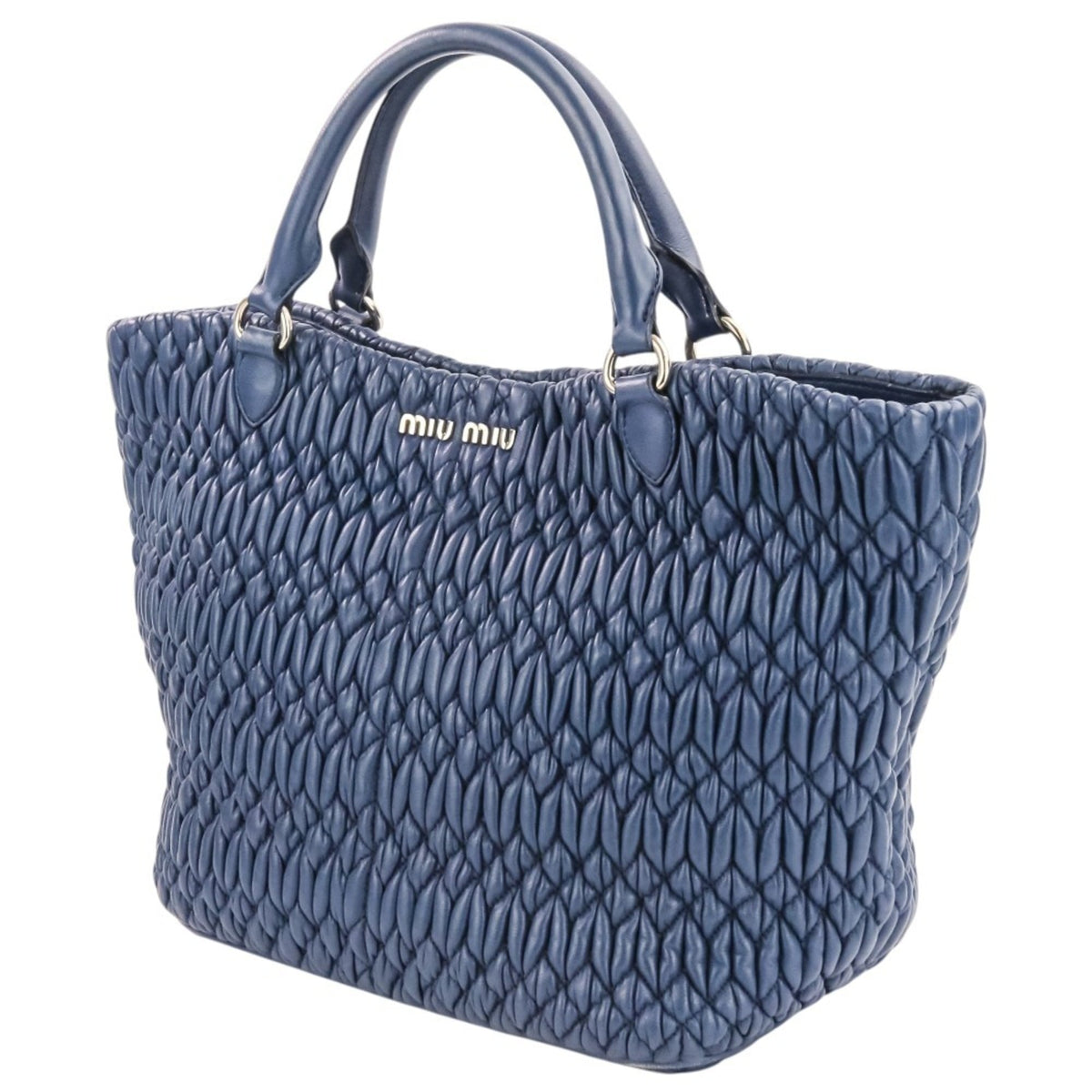 Miu Miu Blue Leather Handbag Shoulder Bag (Pre-Owned)
