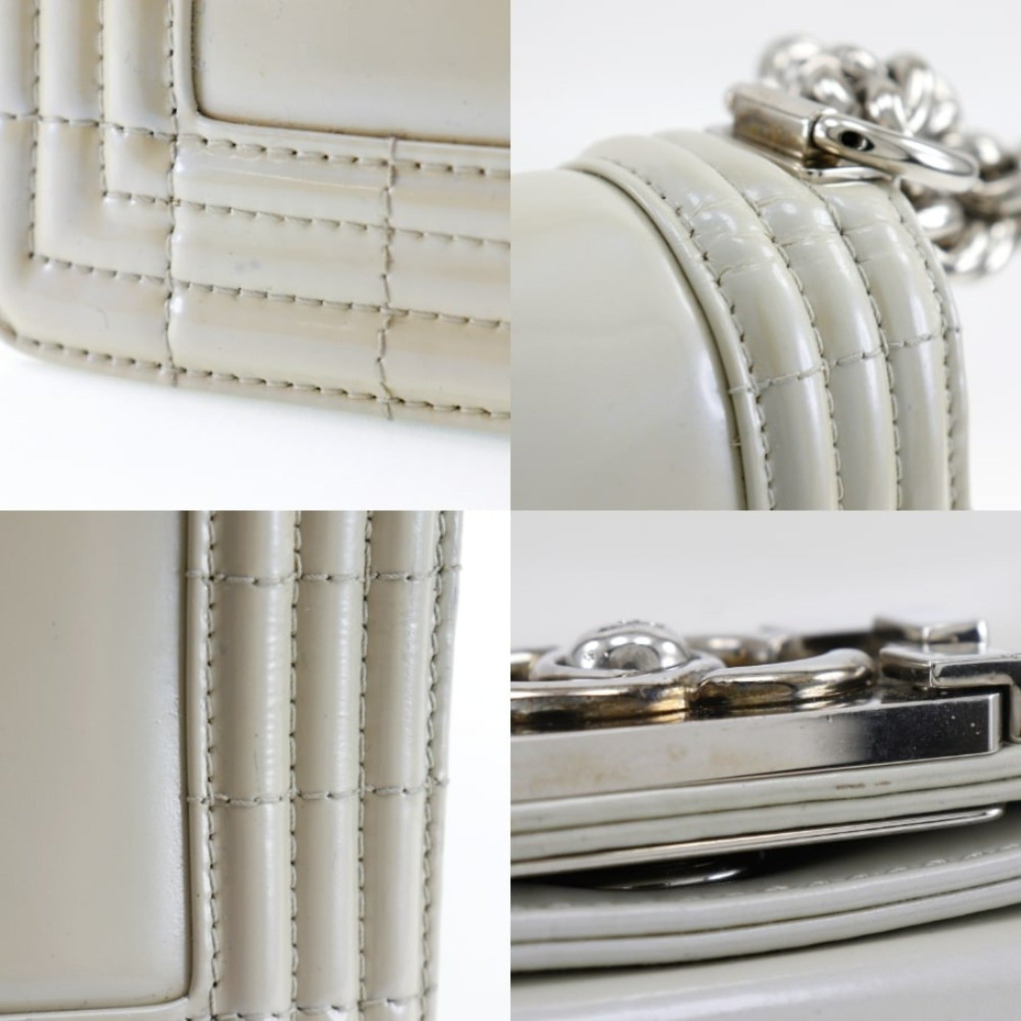 Chanel White Leather Shoulder Bag (Pre-Owned)