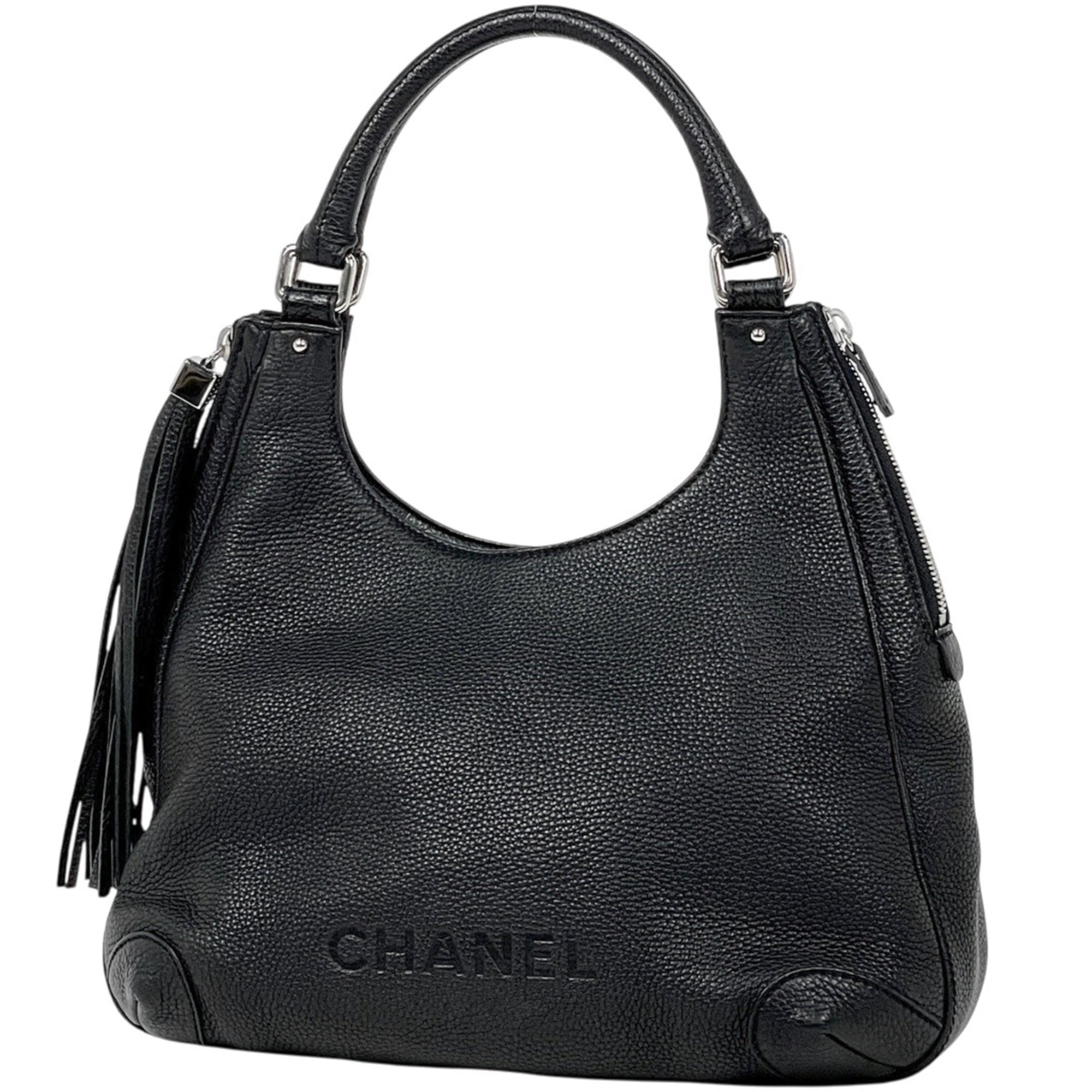 Chanel Black Leather Shoulder Bag (Pre-Owned)