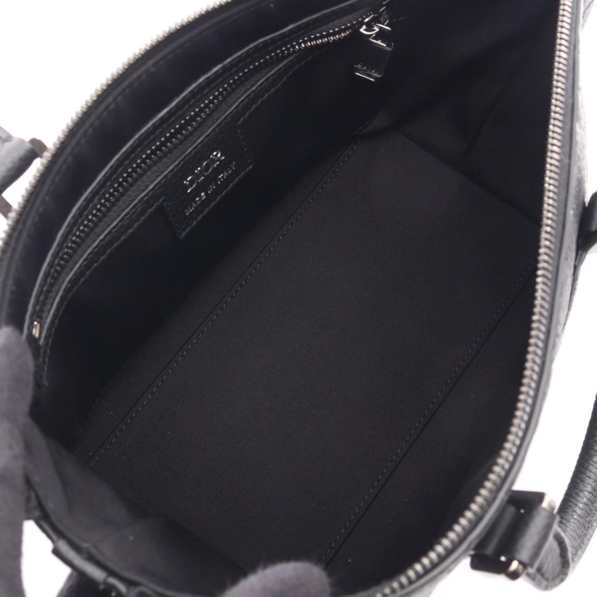 Christian Dior Black Leather Handbag Weekend Bag (Pre-Owned)