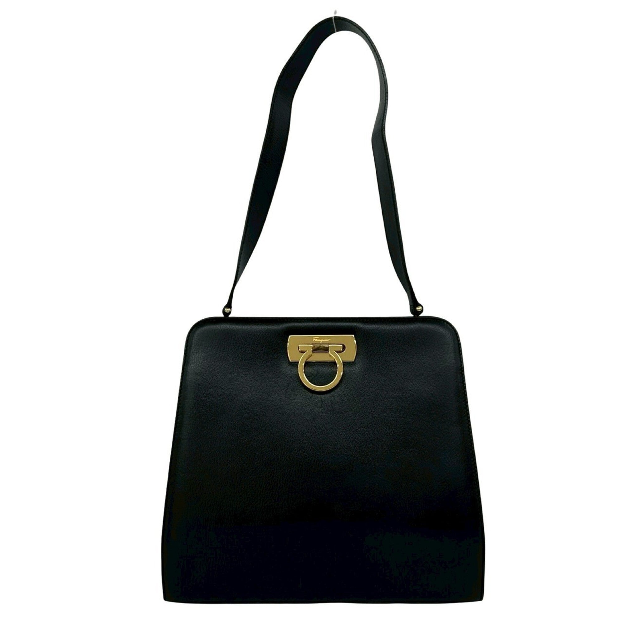Salvatore Ferragamo Black Leather Shoulder Bag (Pre-Owned)