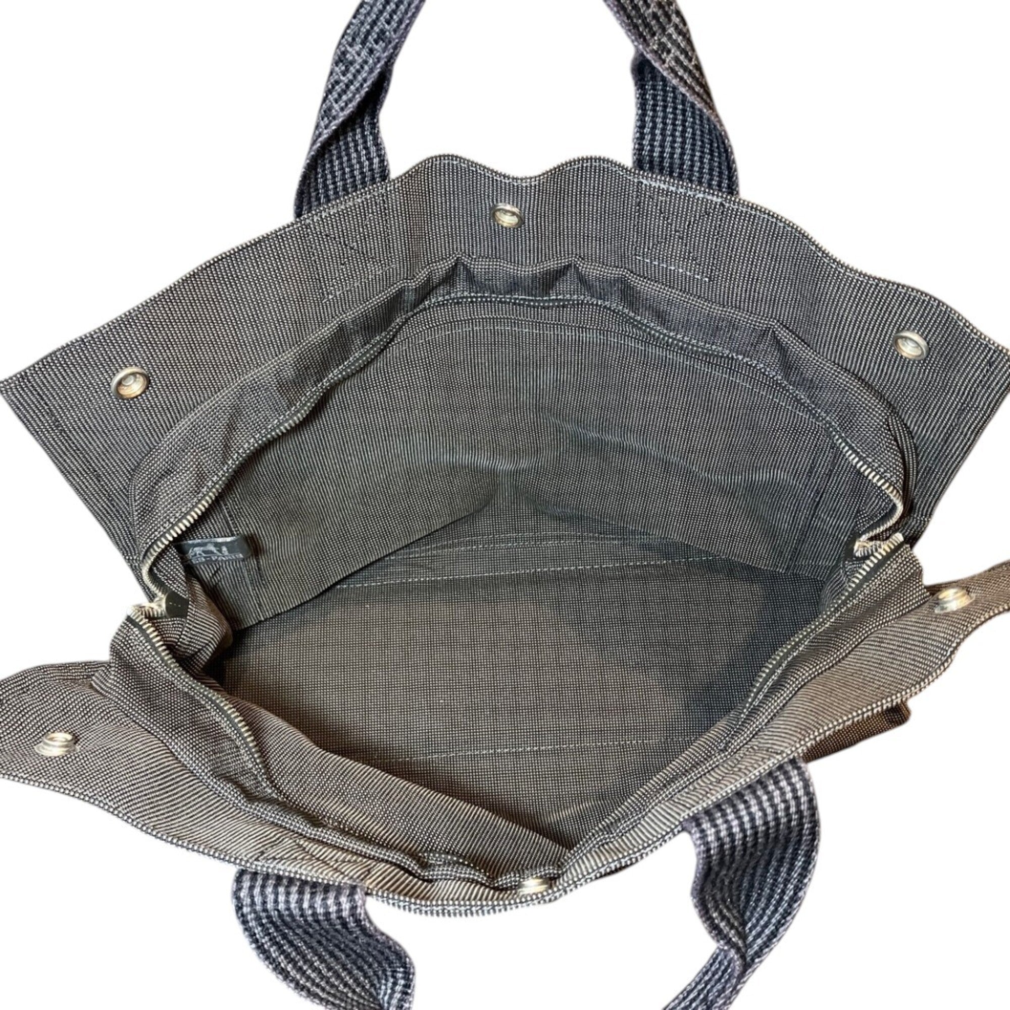 Hermes Gray Canvas Tote Bag (Pre-Owned)