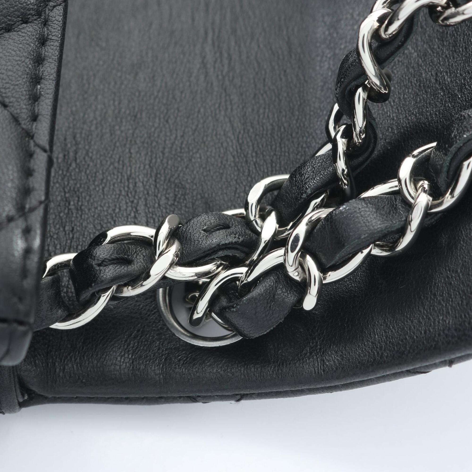 Chanel Black Leather Handbag Shoulder Bag (Pre-Owned)