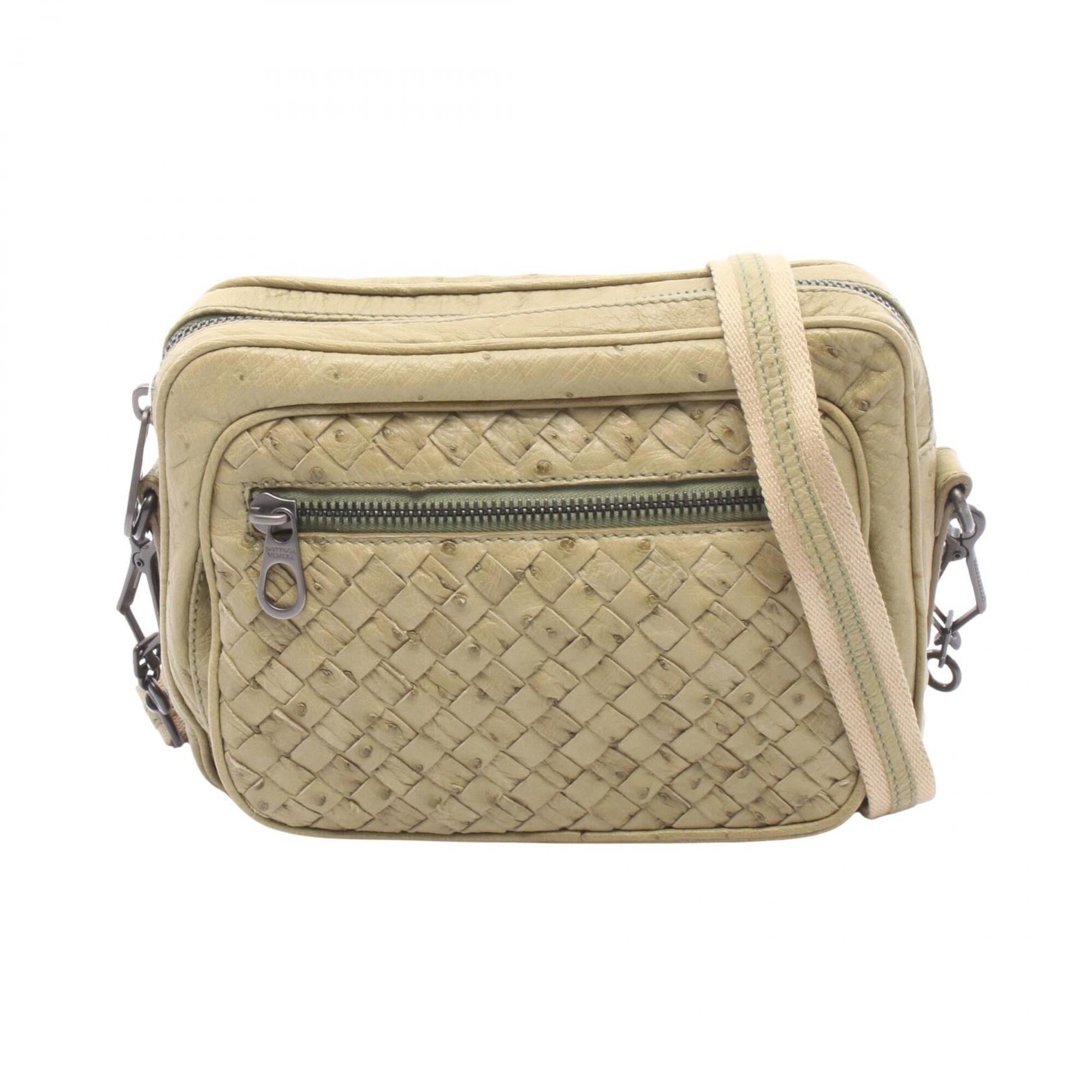 Bottega Veneta Green Leather Handbag Shoulder Bag (Pre-Owned)