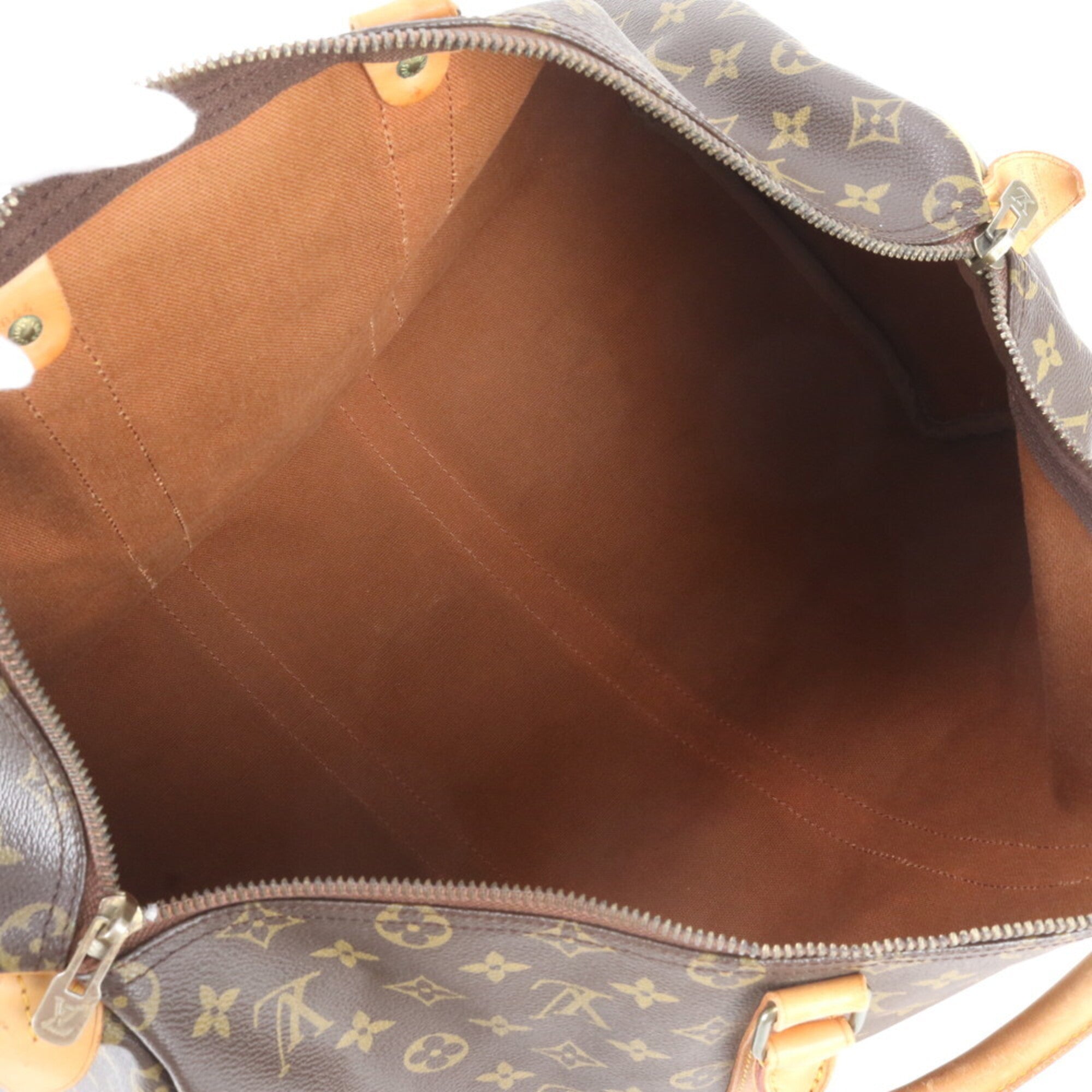 Louis Vuitton Brown Leather Coated Canvas Boston Bag Tote Bag (Pre-Owned)