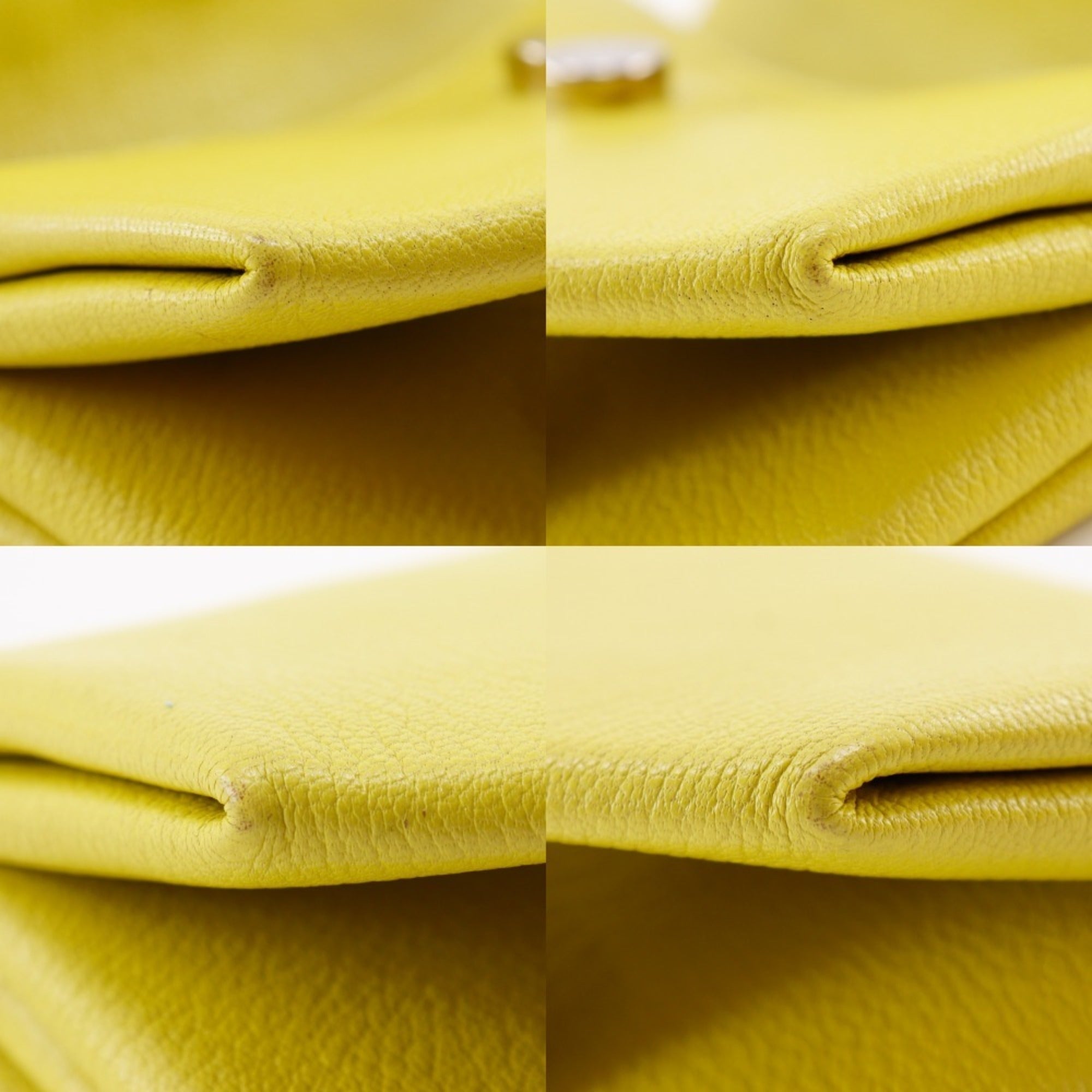 Hermes Yellow Chevre Leather Clutch Bag (Pre-Owned)