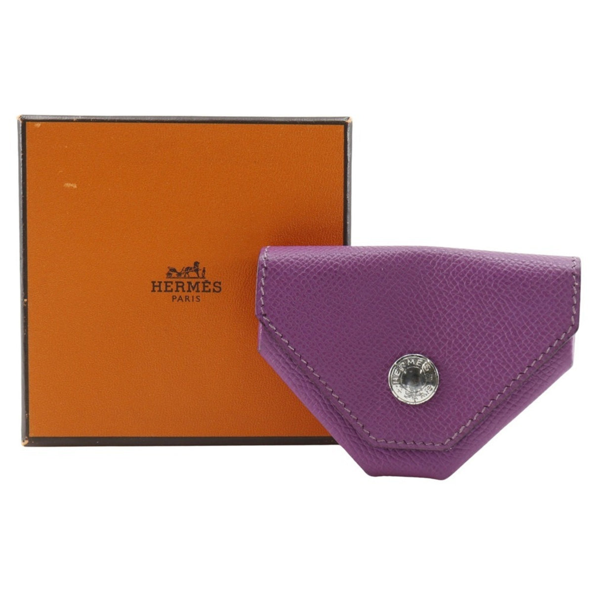 Hermes Purple Epsom Leather Coin Purse/Coin Case (Pre-Owned)