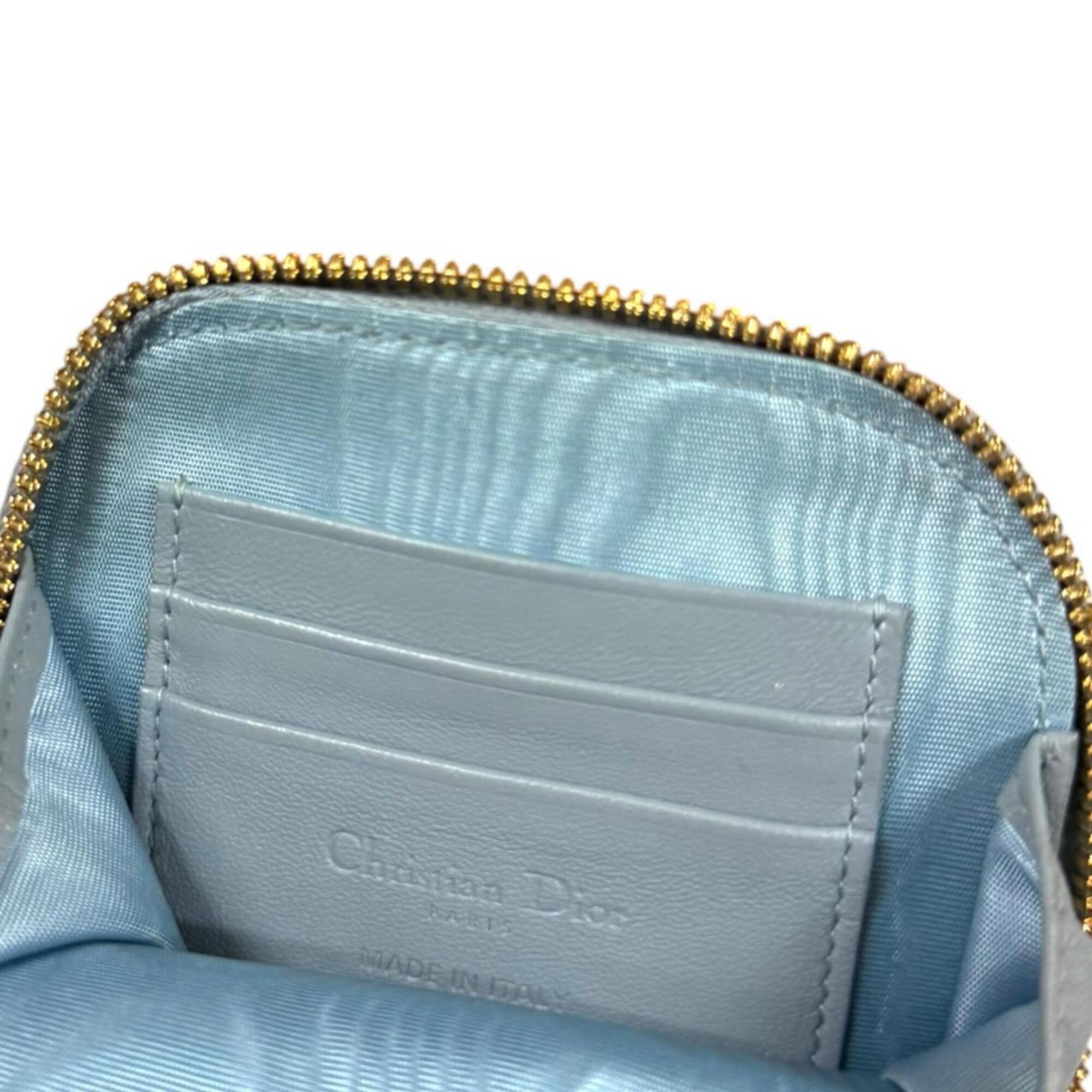 Christian Dior Lady Dior Blue Leather Shoulder Bag (Pre-Owned)
