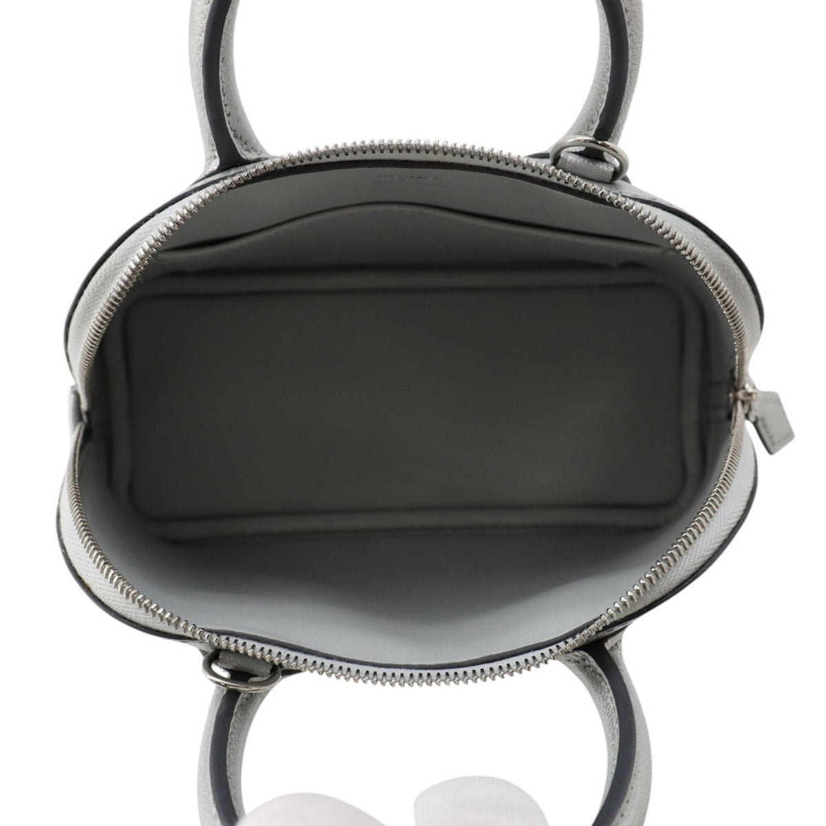 Hermes Bolide Argent Chevre Leather Handbag (Pre-Owned)