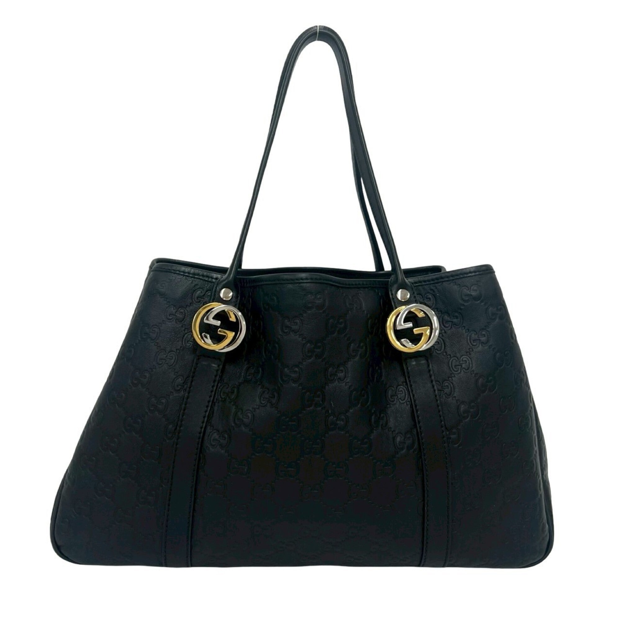 Gucci Black Leather Handbag Shoulder Bag Tote Bag (Pre-Owned)
