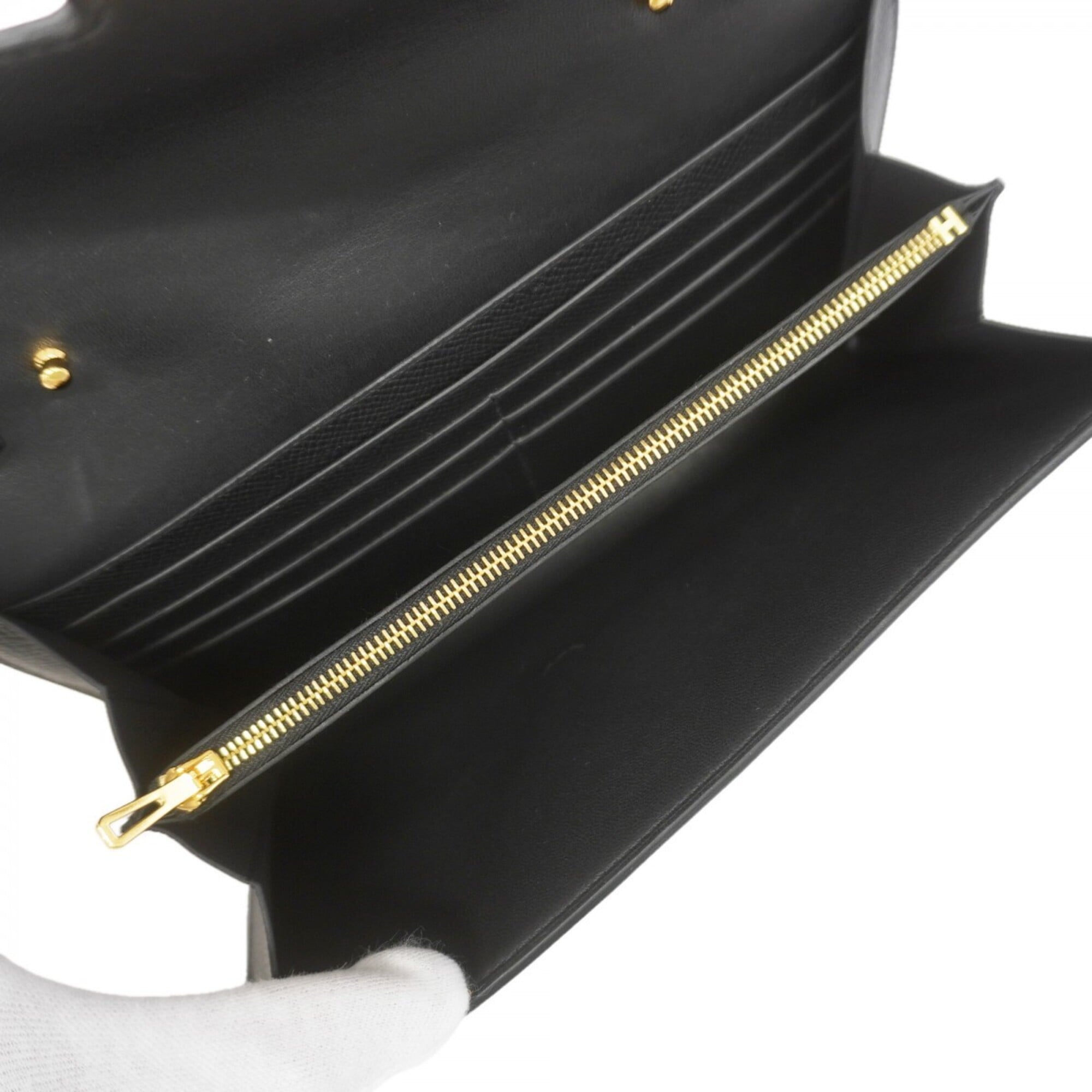 Hermes Black Leather Chain/Shoulder Wallet (Pre-Owned)
