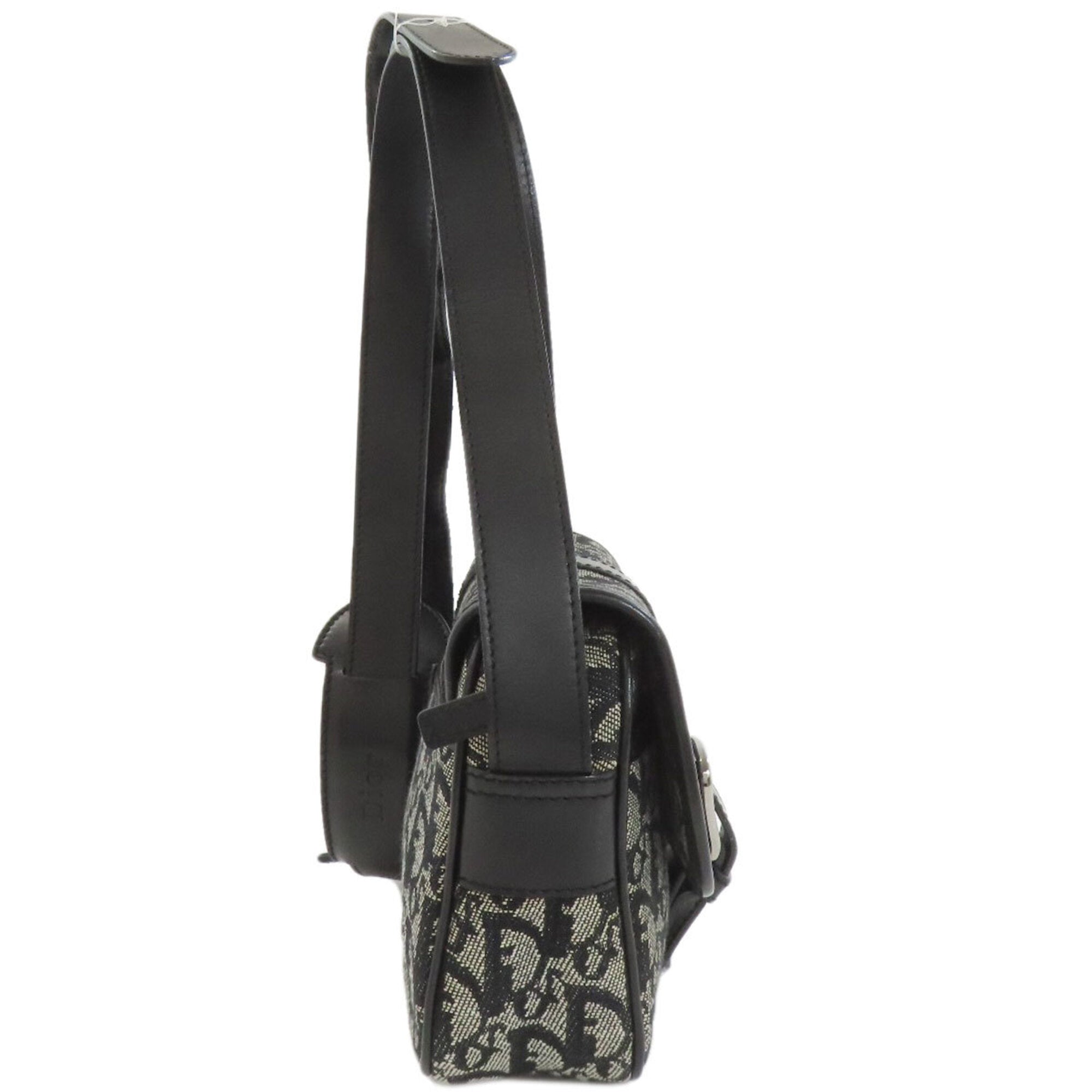 Christian Dior Trotter Black Canvas Shoulder Bag (Pre-Owned)