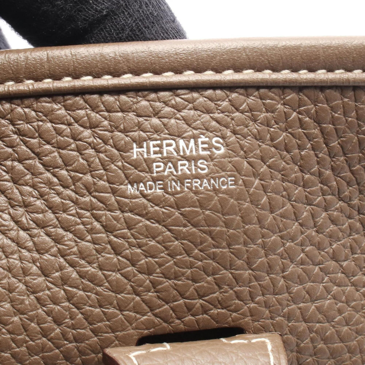 Hermes Etoupe Gray Gray Taurillon Clemence Leather Handbag Shoulder Bag (Pre-Owned)