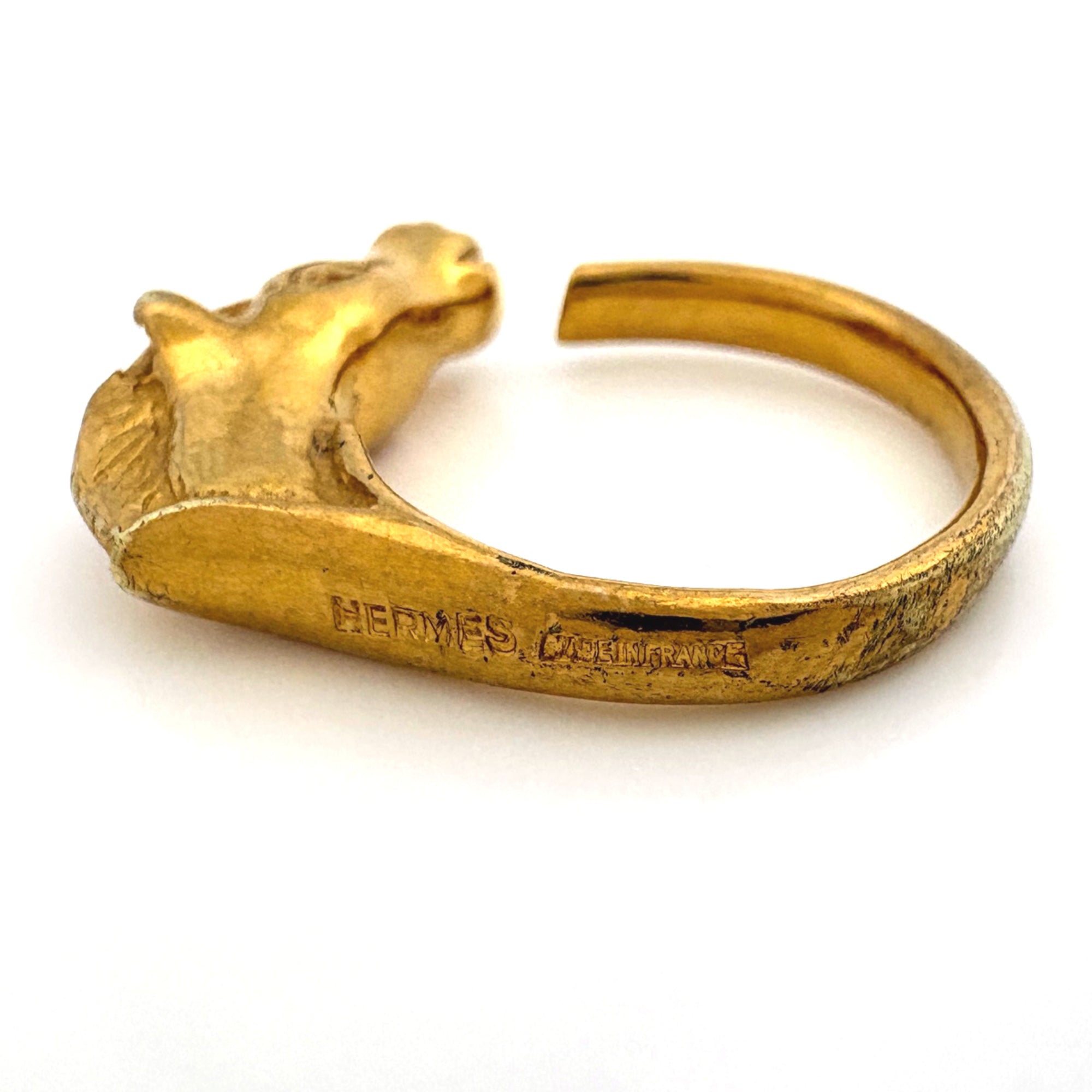 Hermes Gold Gold Plating Band Ring (Pre-Owned)
