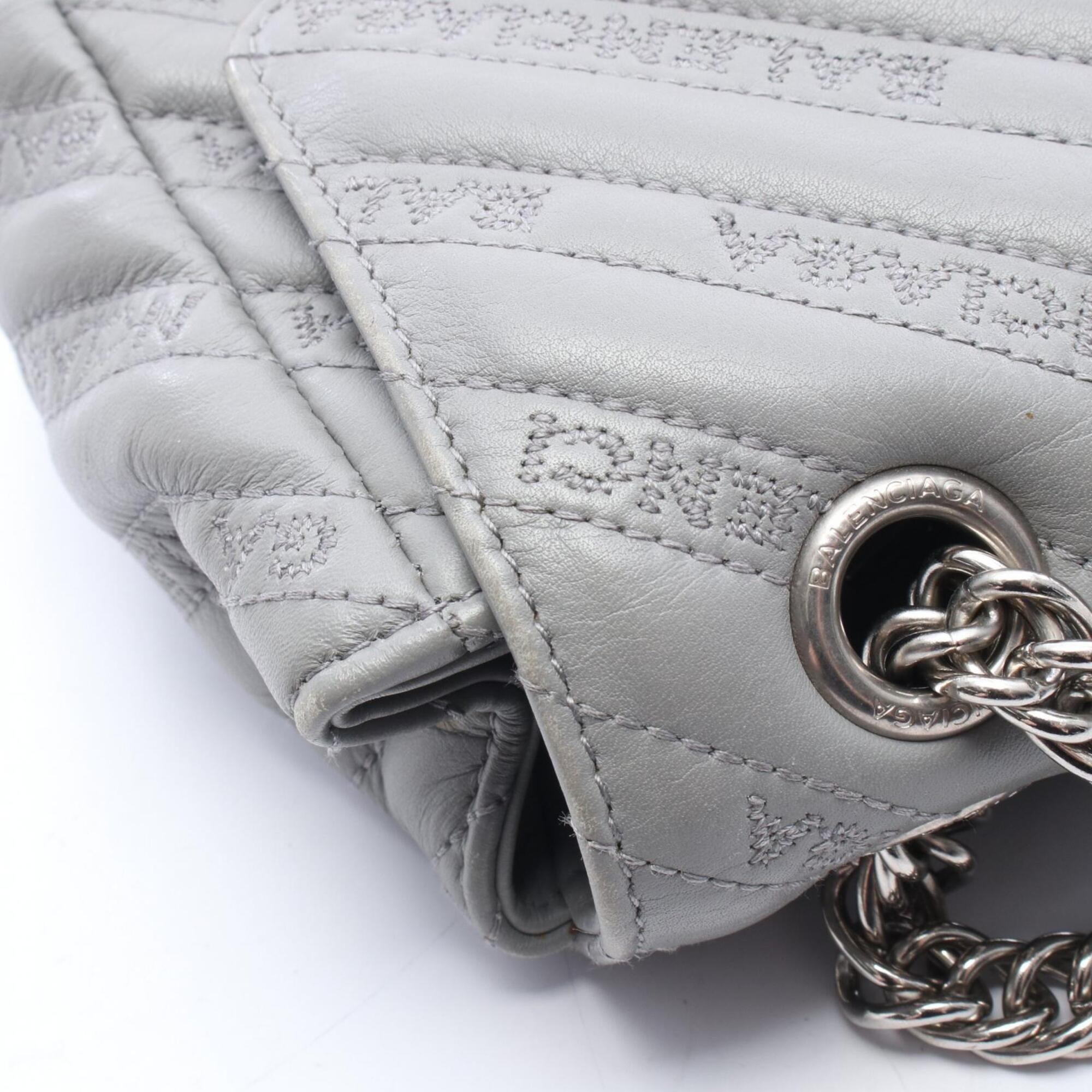 Balenciaga Gray Leather Handbag Shoulder Bag (Pre-Owned)