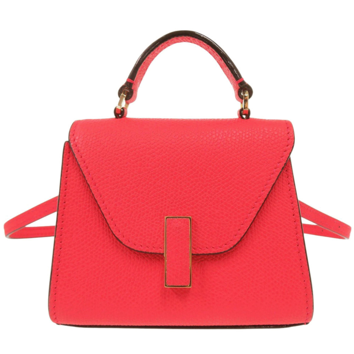 Valextra Pink Red Color Leather Handbag (Pre-Owned)
