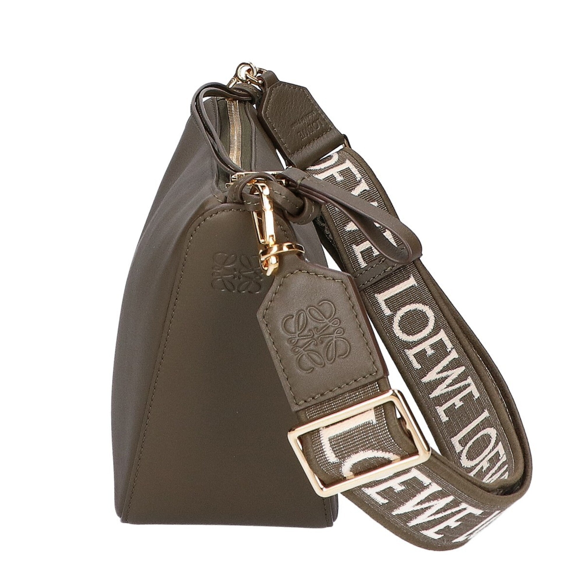 Loewe Dark Khaki Green Leather Shoulder Bag (Pre-Owned)