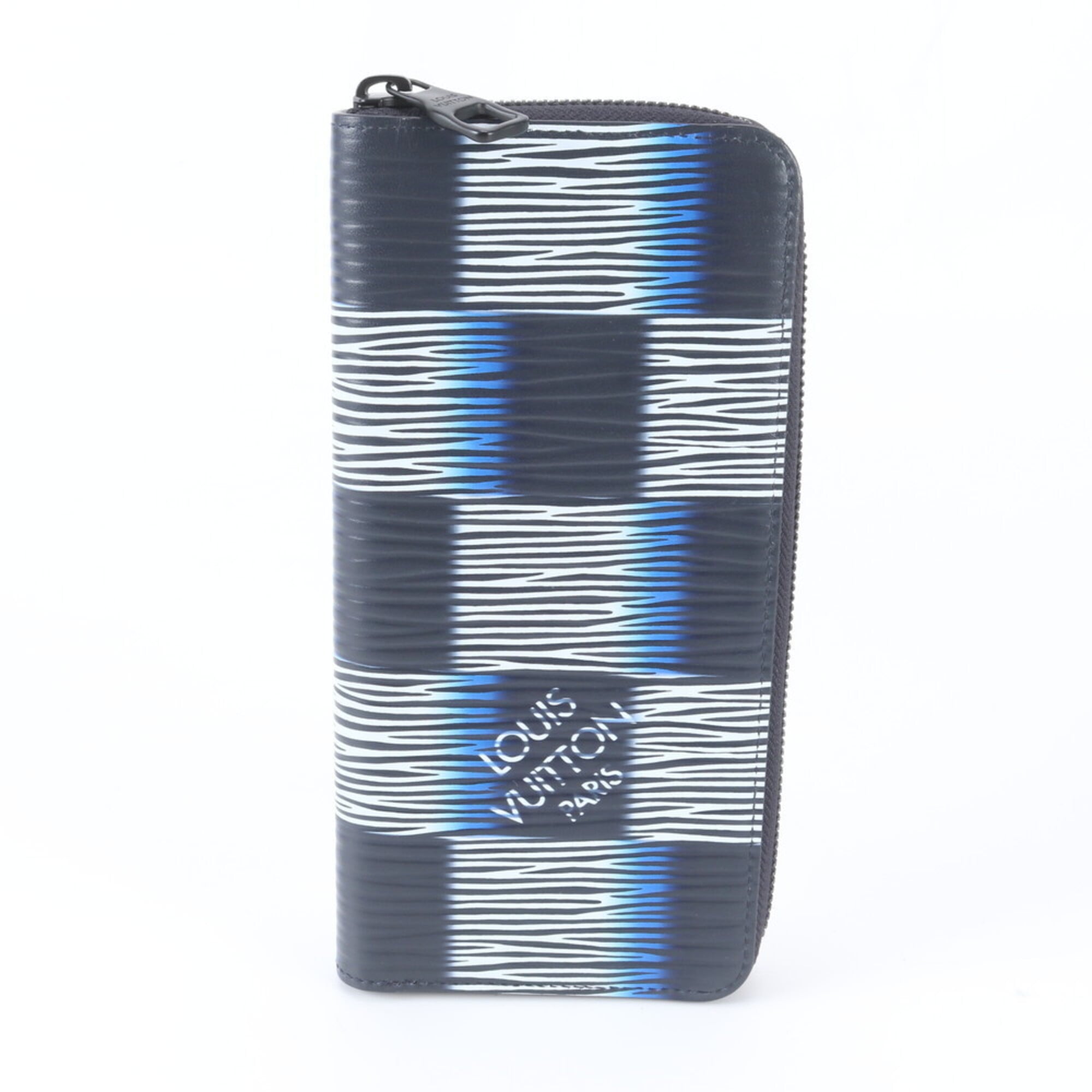 Louis Vuitton Blue Damier Canvas White Leather Long Wallet (Bi-Fold) (Pre-Owned)