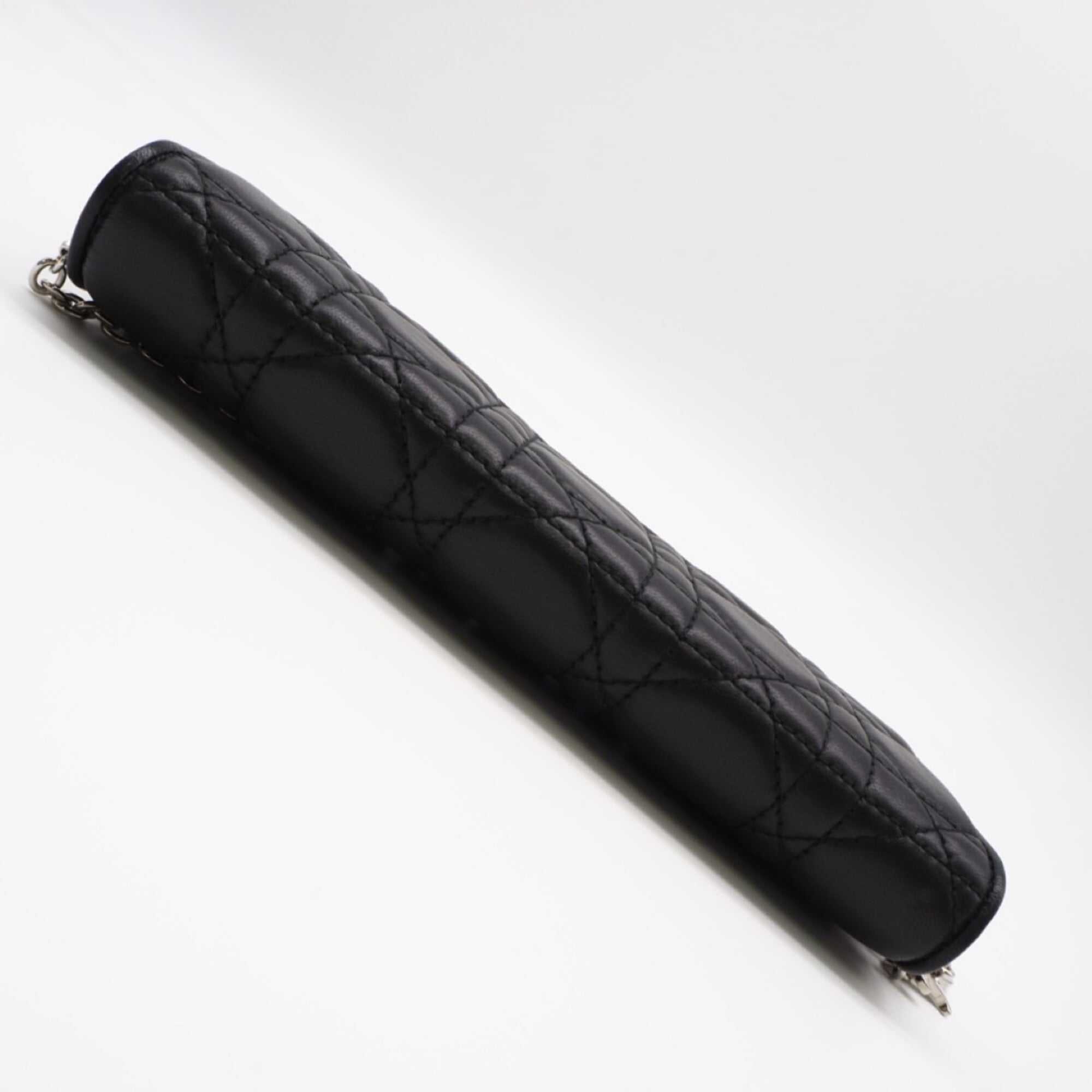 Christian Dior Black Leather Chain/Shoulder Wallet (Pre-Owned)