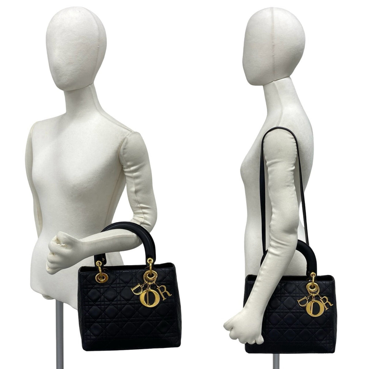 Christian Dior Black Leather Handbag Shoulder Bag (Pre-Owned)