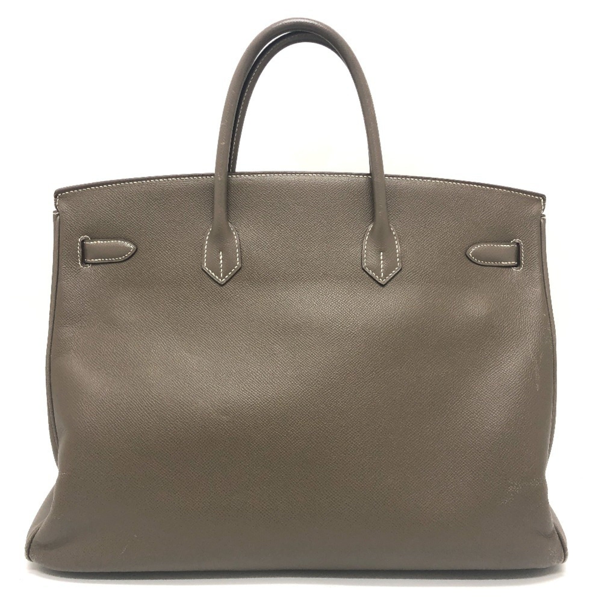Hermes Brown Etoupe Gray Epsom Leather Handbag Tote Bag (Pre-Owned)