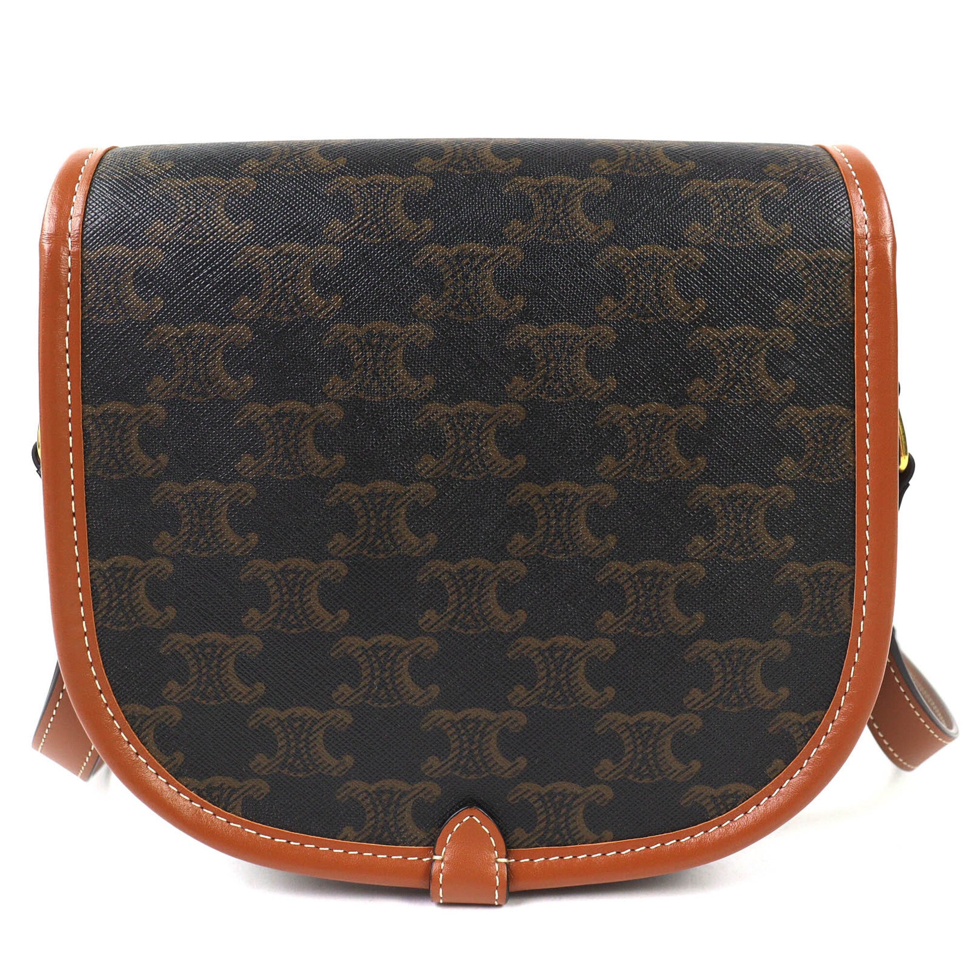 Celine Brown Canvas Shoulder Bag (Pre-Owned)
