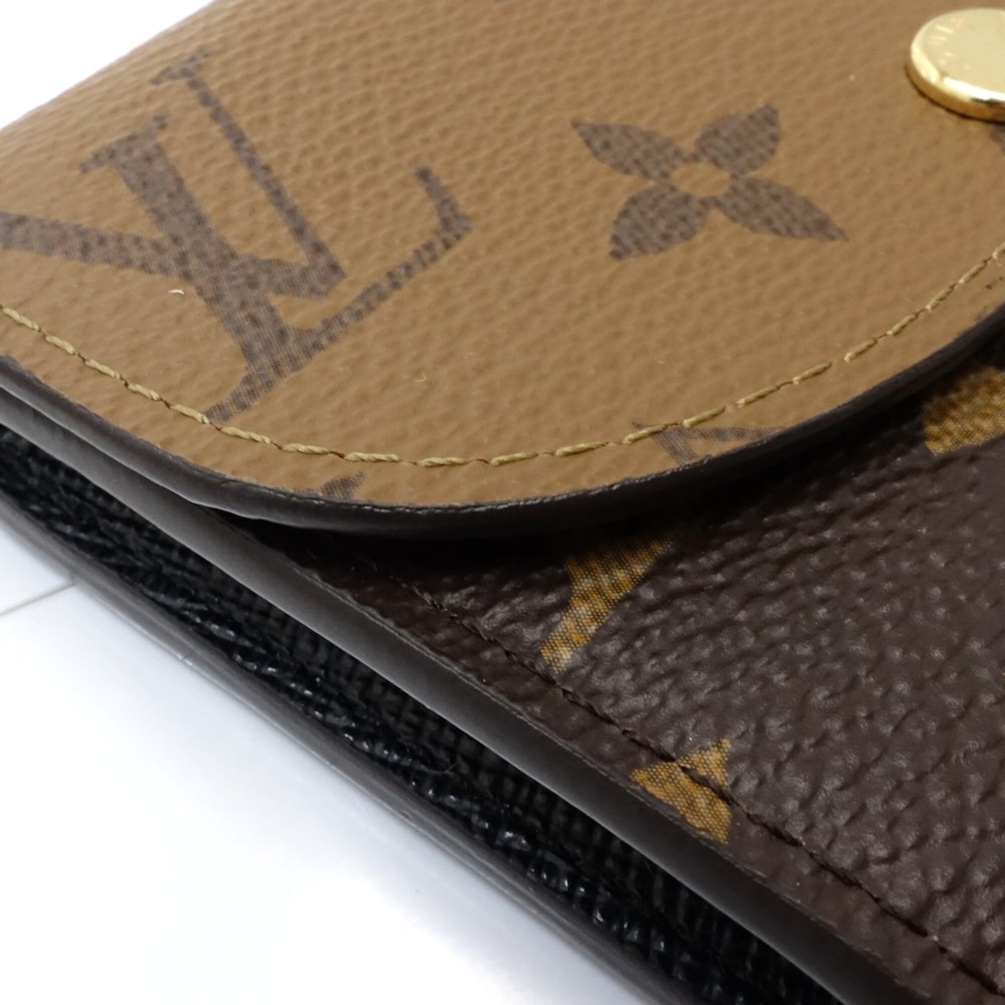 Louis Vuitton Beige Brown Monogram Reverse Monogram Reverse Coin Purse/Coin Case (Pre-Owned)
