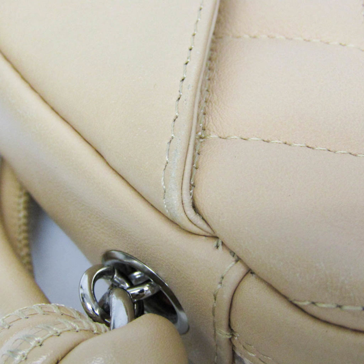 Chanel Ligne Cambon Light Beige Leather Handbag (Pre-Owned)