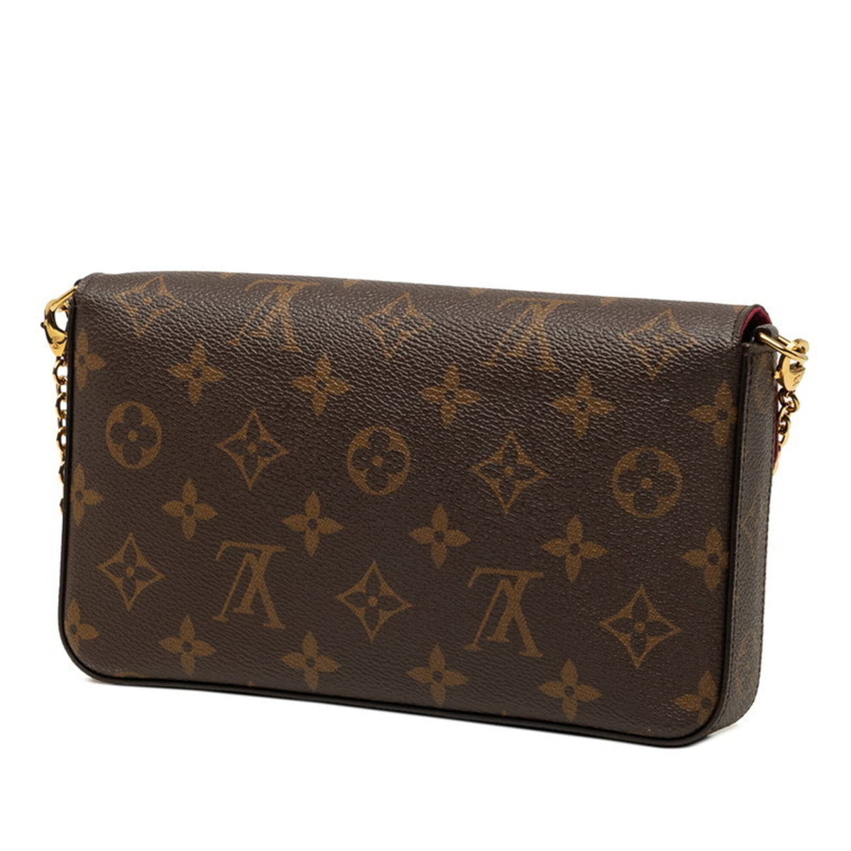 Louis Vuitton Brown Fuchsia Pvc Leather Pochette Pouch Shoulder Bag (Pre-Owned)