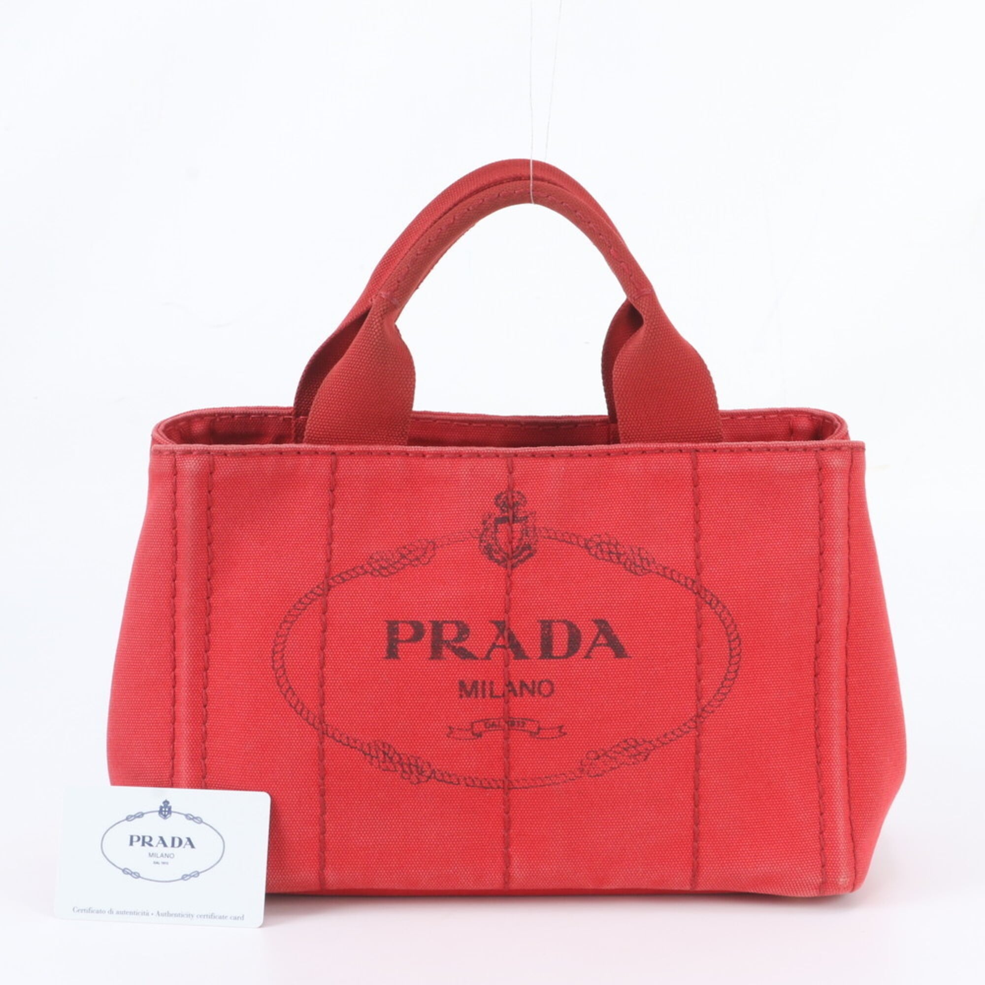 Prada Red Color Handbag Shoulder Bag Tote Bag (Pre-Owned)