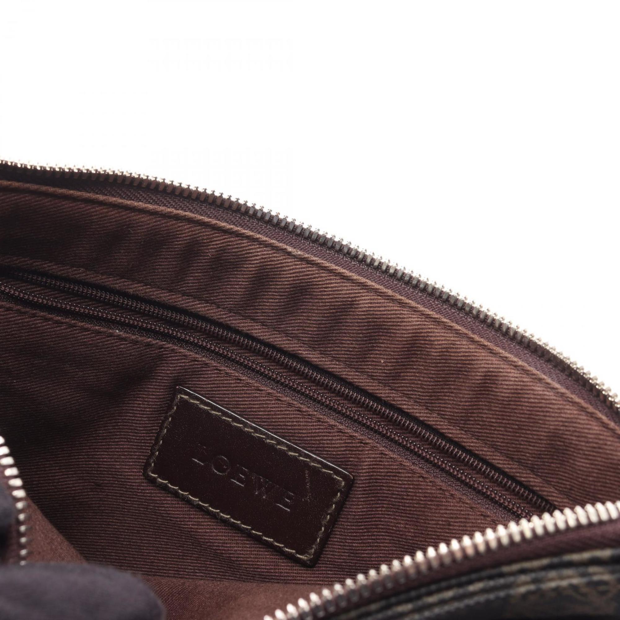 Loewe Brown Coated Canvas Leather Handbag Shoulder Bag (Pre-Owned)