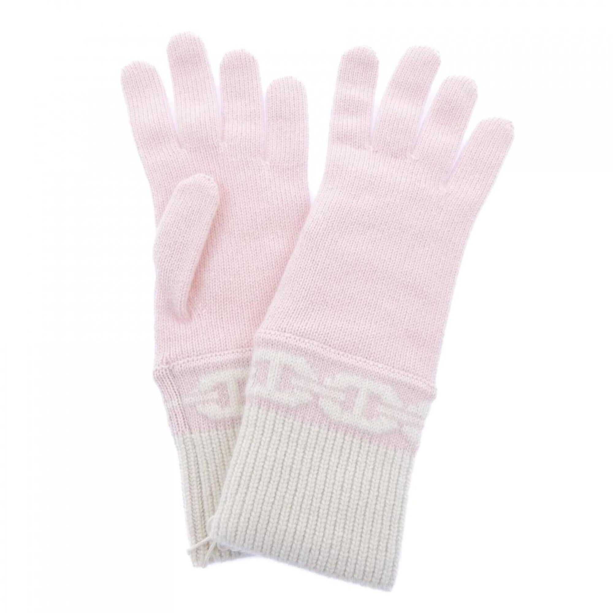 Hermes Beige Pink Cashmere Warm Gloves (Pre-Owned)