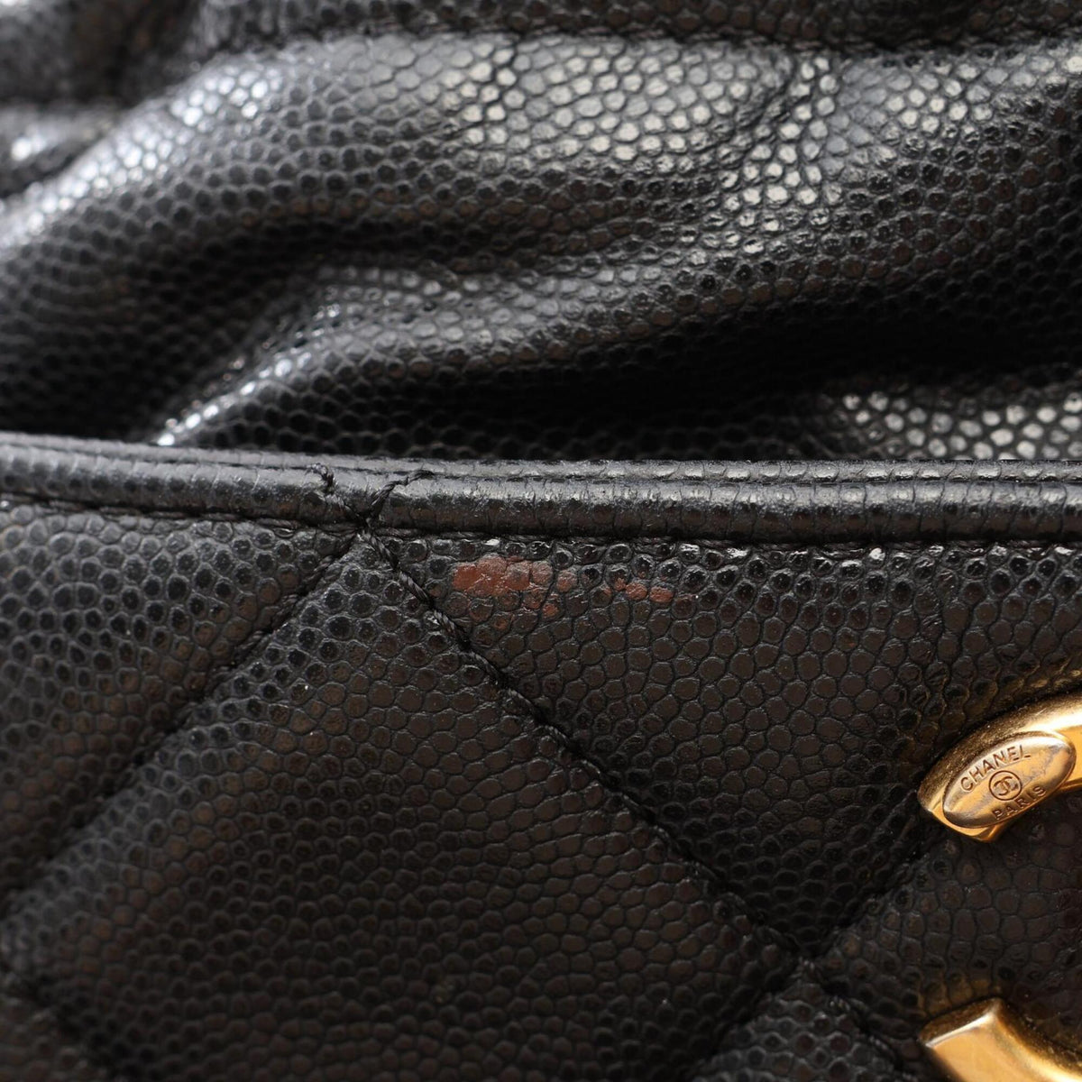 Chanel Black Grained Calfskin Handbag Shoulder Bag (Pre-Owned)