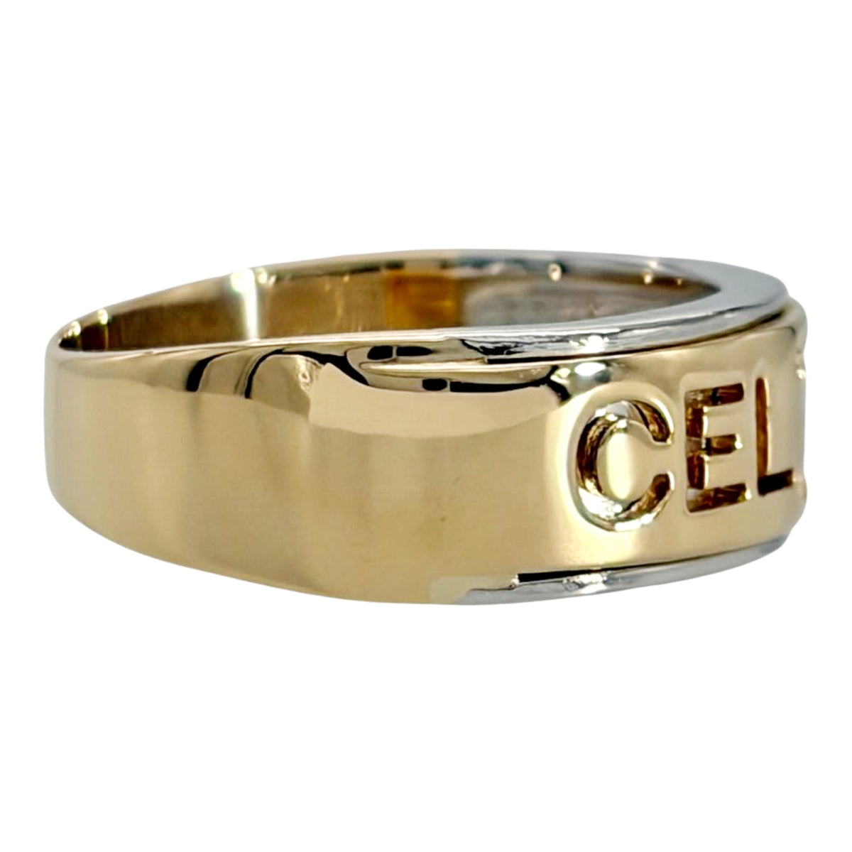 Celine Silver Yellow Gold Yellow Gold (18K) Platinum 900 Band Ring (Pre-Owned)