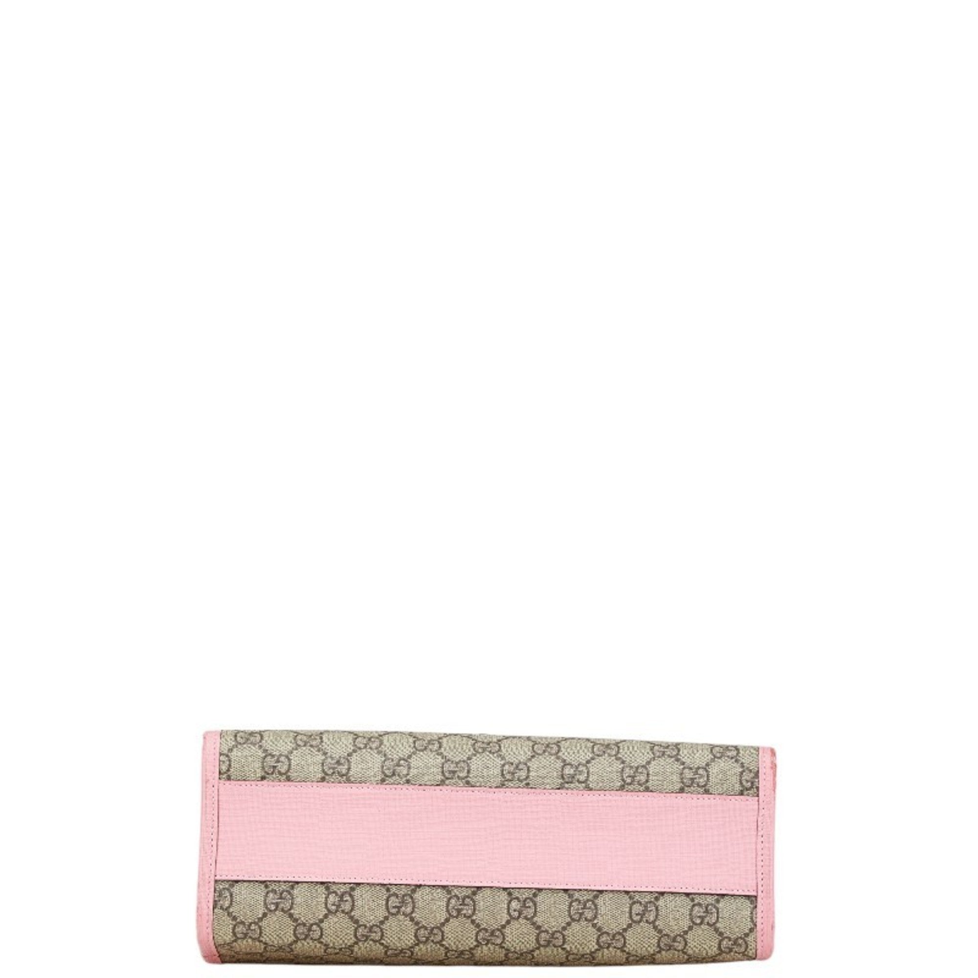 Gucci Beige Multi-Color Pink Pvc Leather Handbag Tote Bag (Pre-Owned)