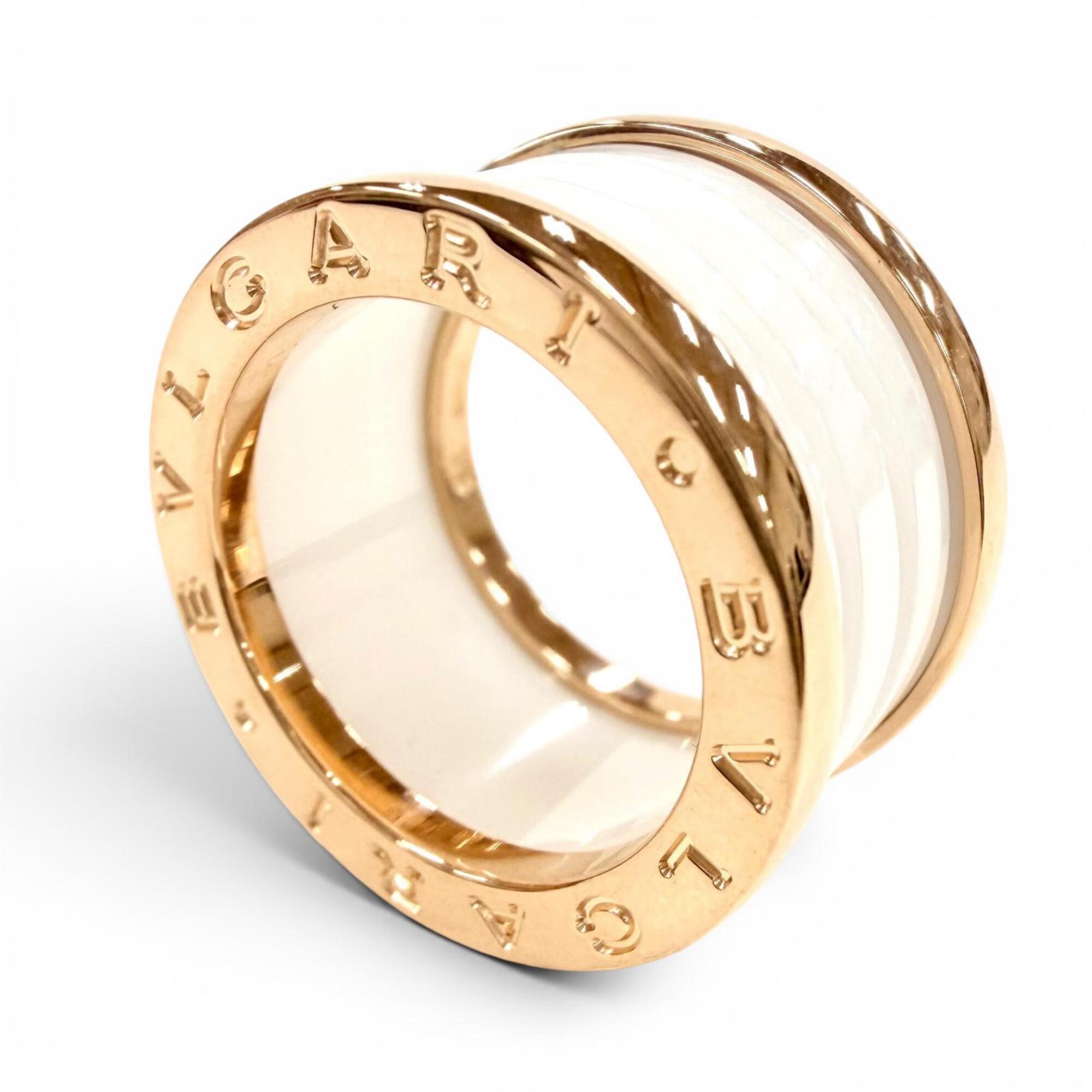 Bvlgari Pink Gold White Pink Gold (18K) Ceramic Band Ring (Pre-Owned)