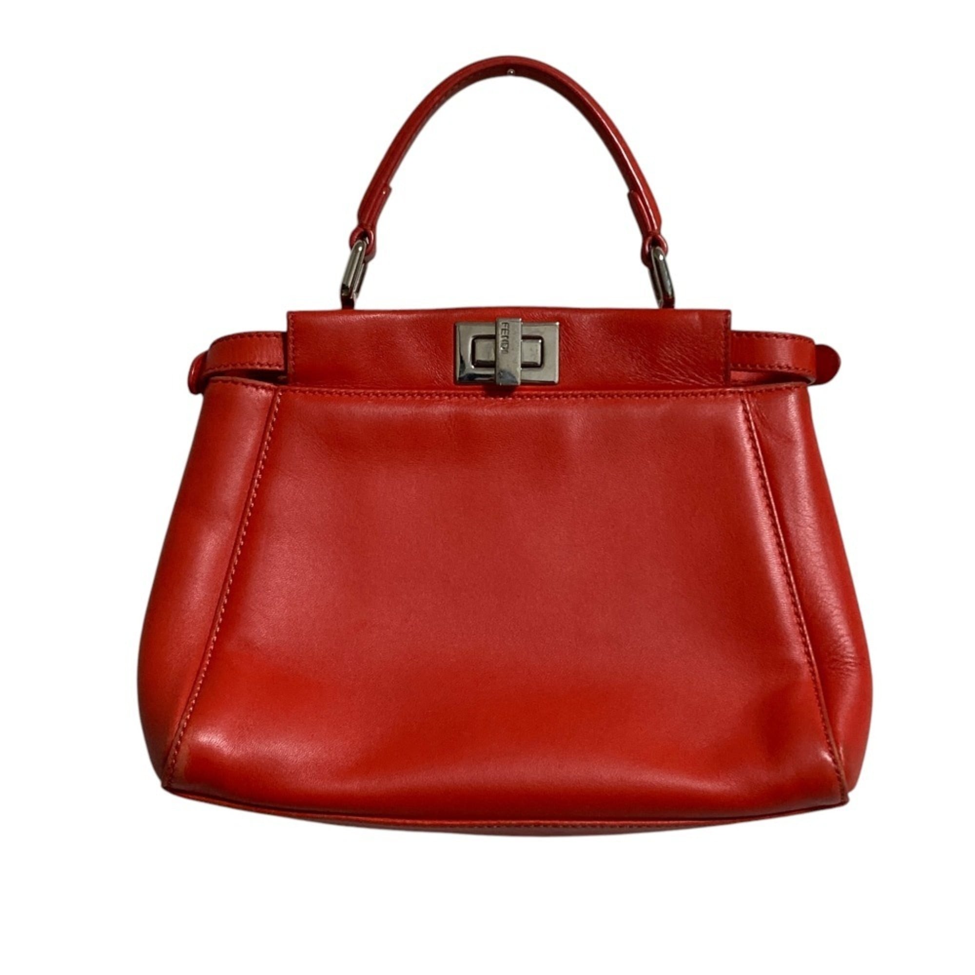 Fendi Orange Leather Handbag (Pre-Owned)