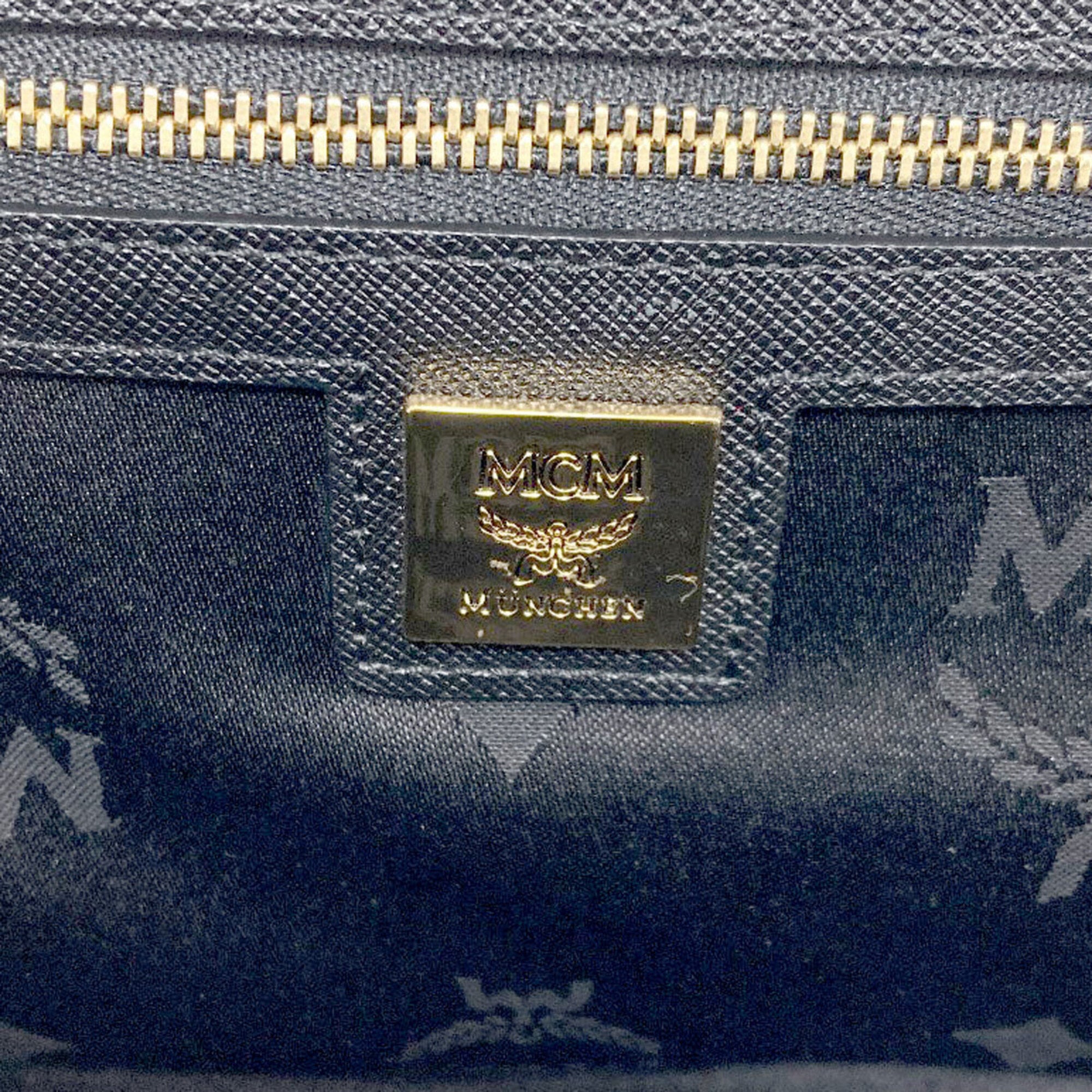 Mcm Black Brown White Pvc Handbag (Pre-Owned)