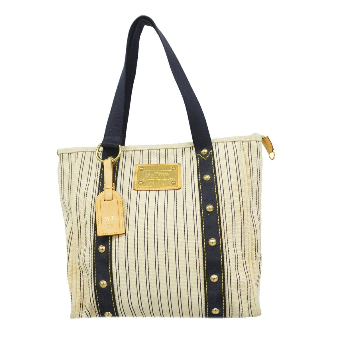 Louis Vuitton Ivory Navy Tote Bag (Pre-Owned)