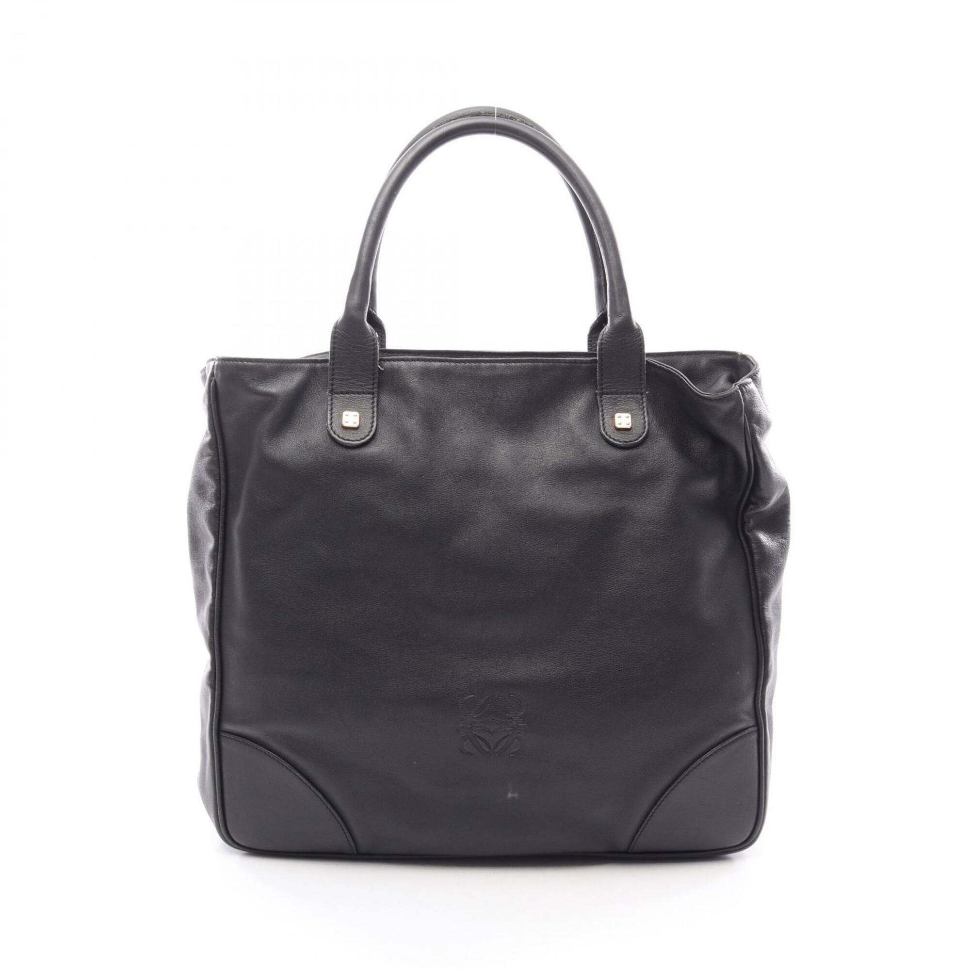 Loewe Black Leather Handbag Tote Bag (Pre-Owned)